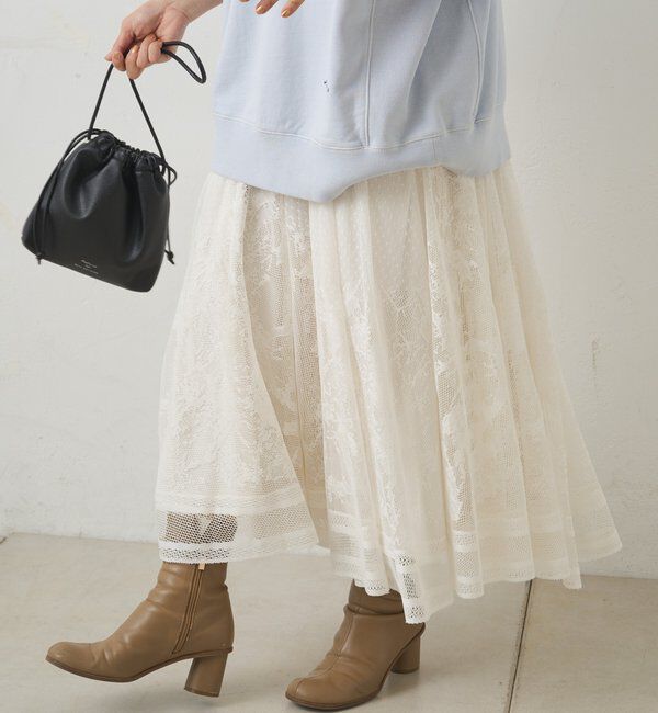  「【手洗い可能】成形レース スカート」|スカート|