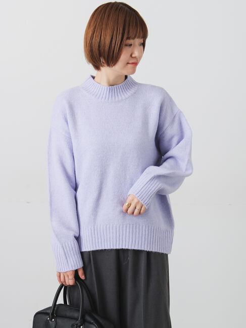 Lugnoncure「ウール混ふわふわハイネックニット」|ニット・セーター|パープル