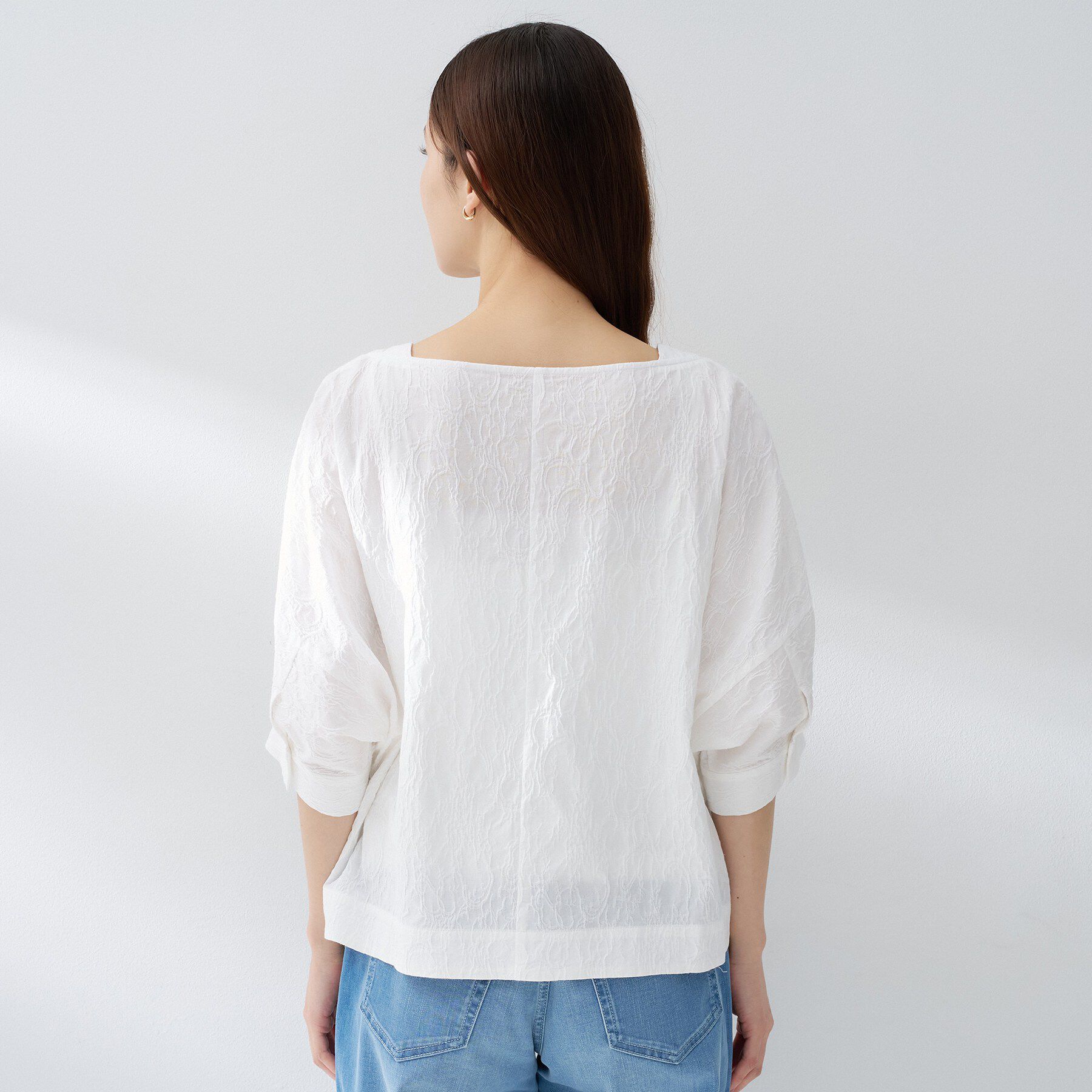 UNTITLED「ジャカードボートネックブラウス」|シャツ・ブラウス|