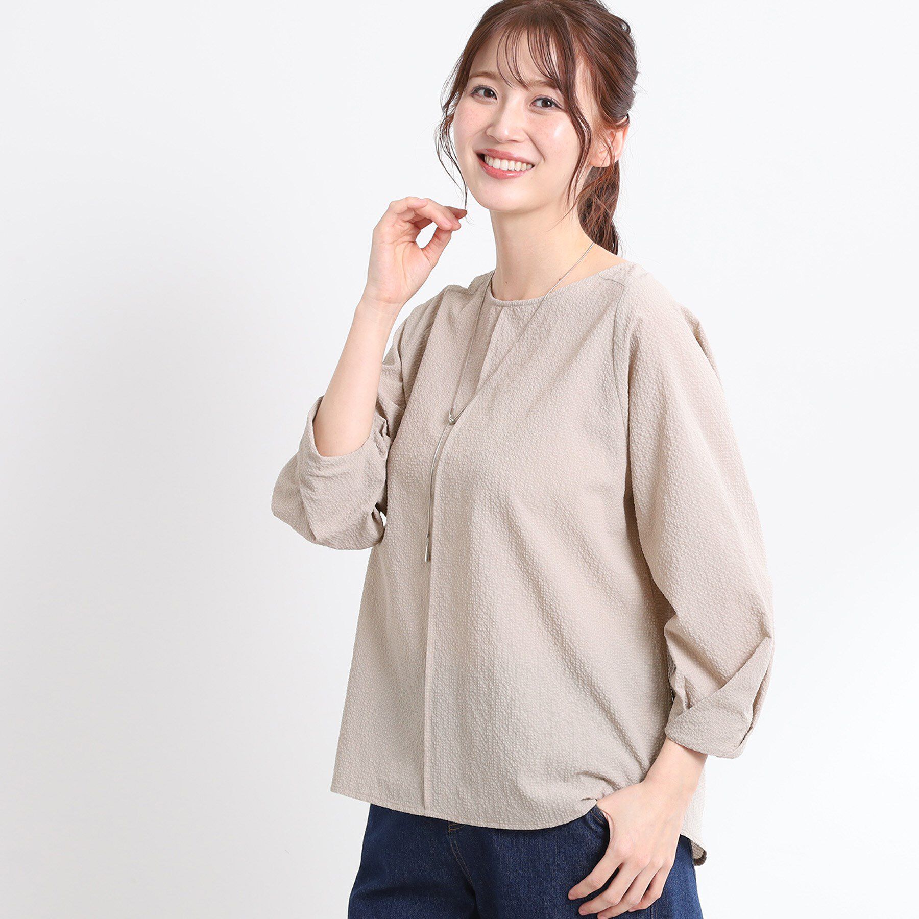 Reflect「【夏SALE／E‐QUALITY／手洗い可】デザインスリーブブラウス」|シャツ・ブラウス|