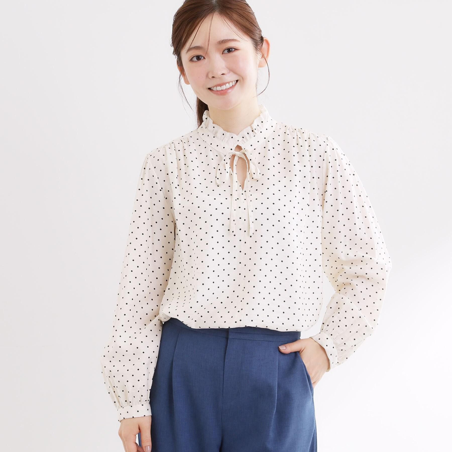 Reflect「【セットアップ可】ドット柄ワッシャーブラウス」|シャツ・ブラウス|
