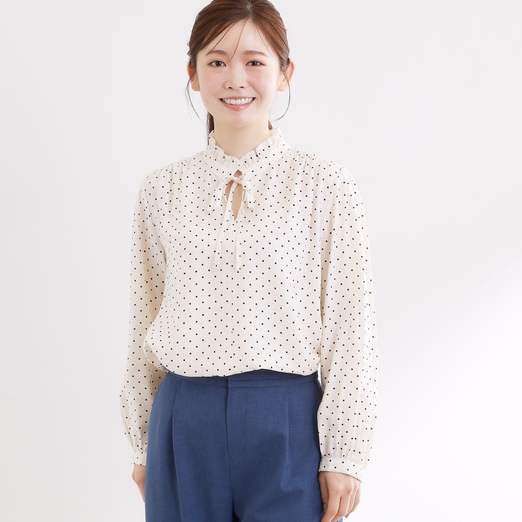 Reflect「【セットアップ可】ドット柄ワッシャーブラウス」|シャツ・ブラウス|