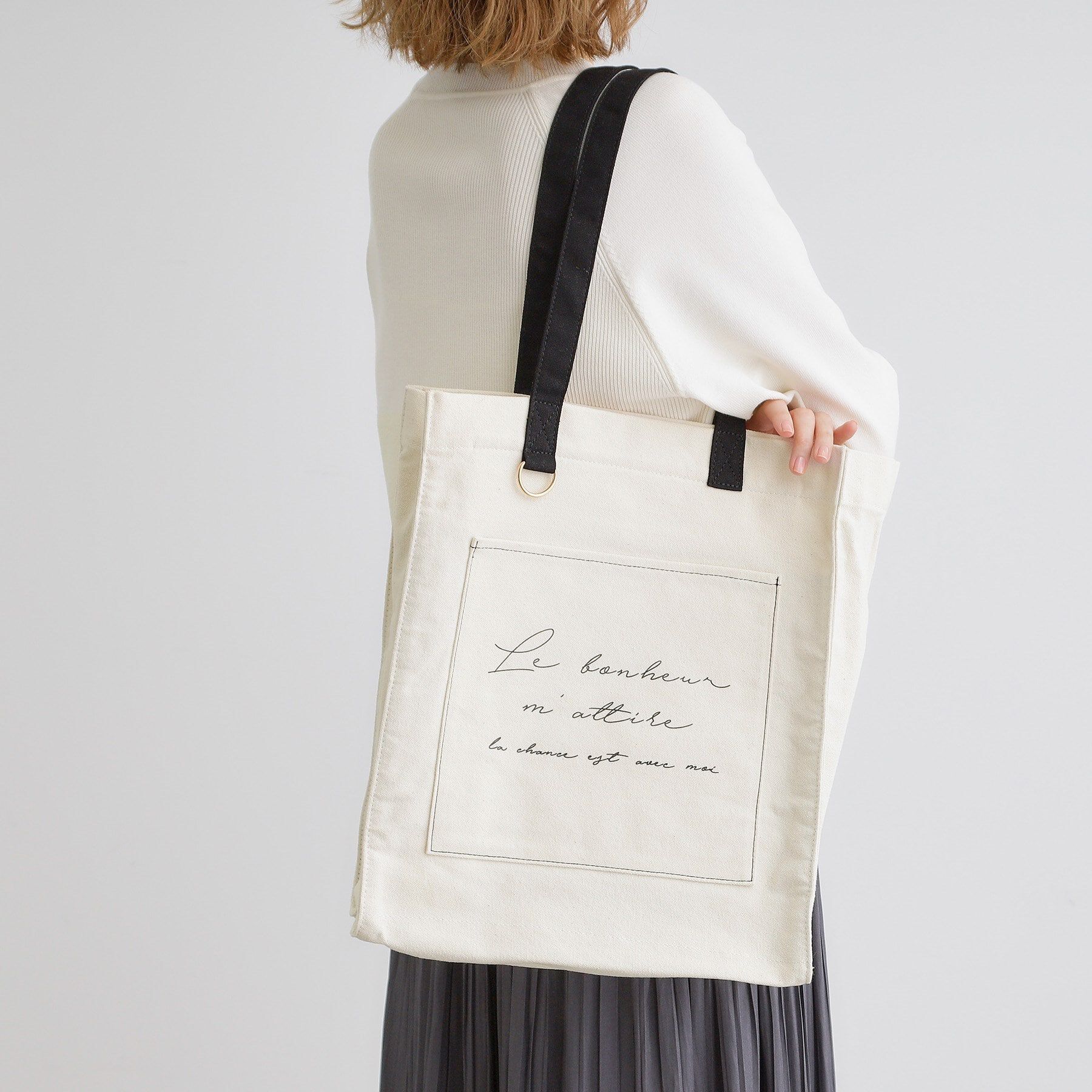 grove「【大人の推し活にも！】ロゴキャンバストート【A4・多機能】」|トートバッグ|ブラック(019)