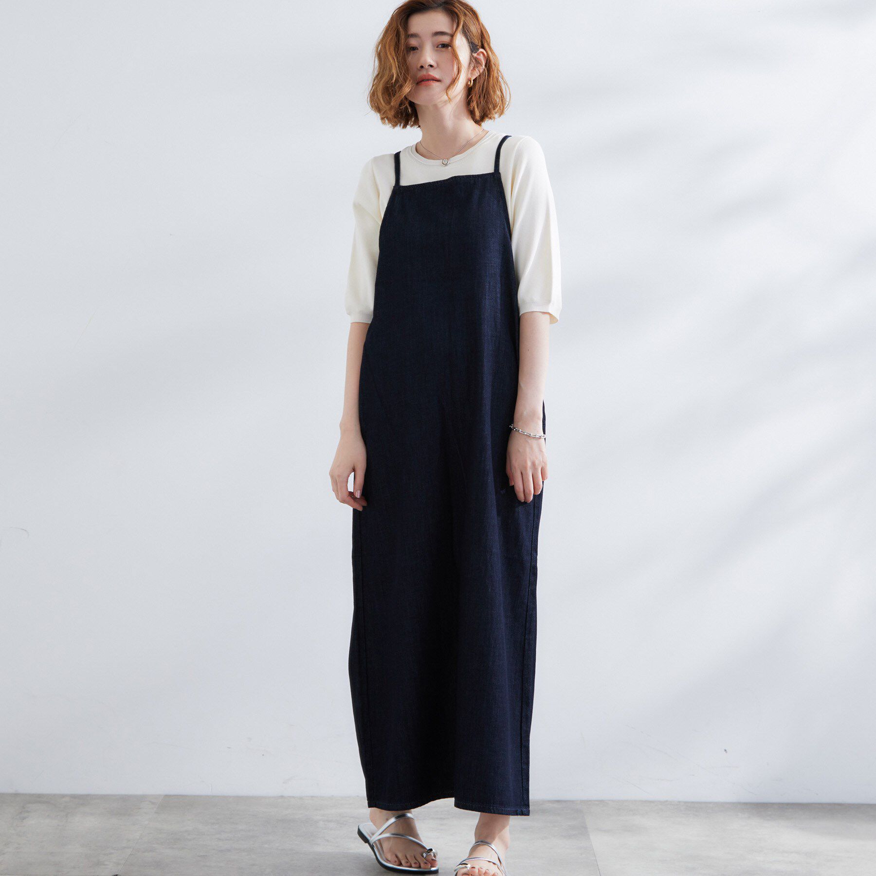 grove「【Lee】DENIM CAMISOLE DRESS」|ワンピース|ネイビー(094)