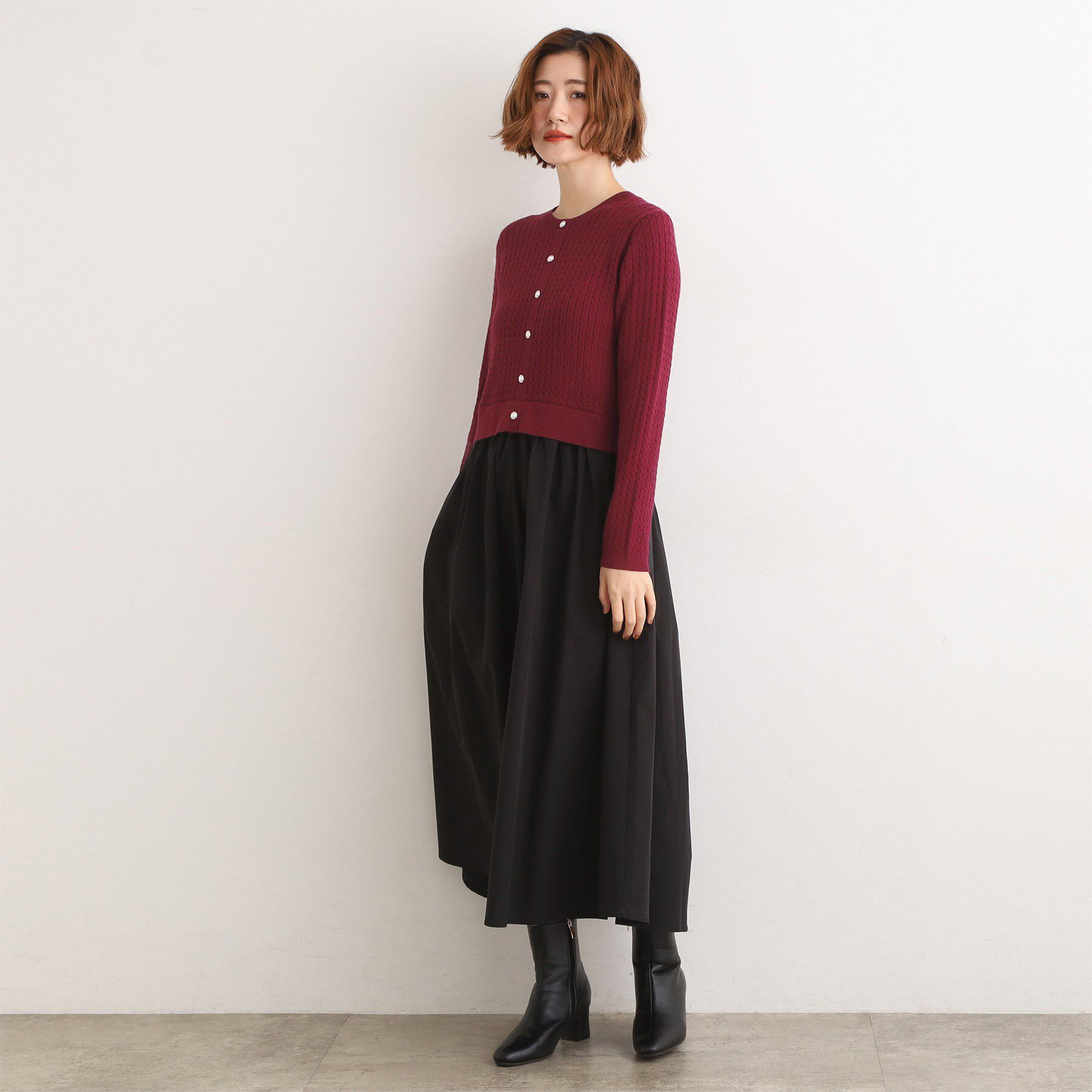 grove「ケーブルニットドッキングワンピース」|ワンピース|