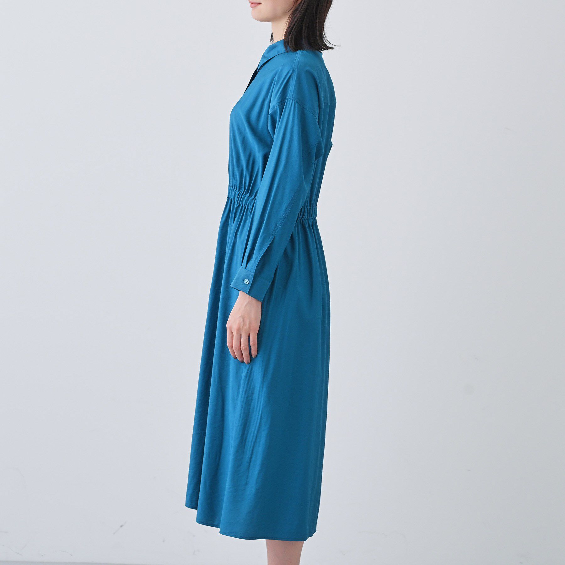 INDIVI「【洗える／2WAY】ワッシャー素材シャツ羽織りワンピース」|ワンピース|