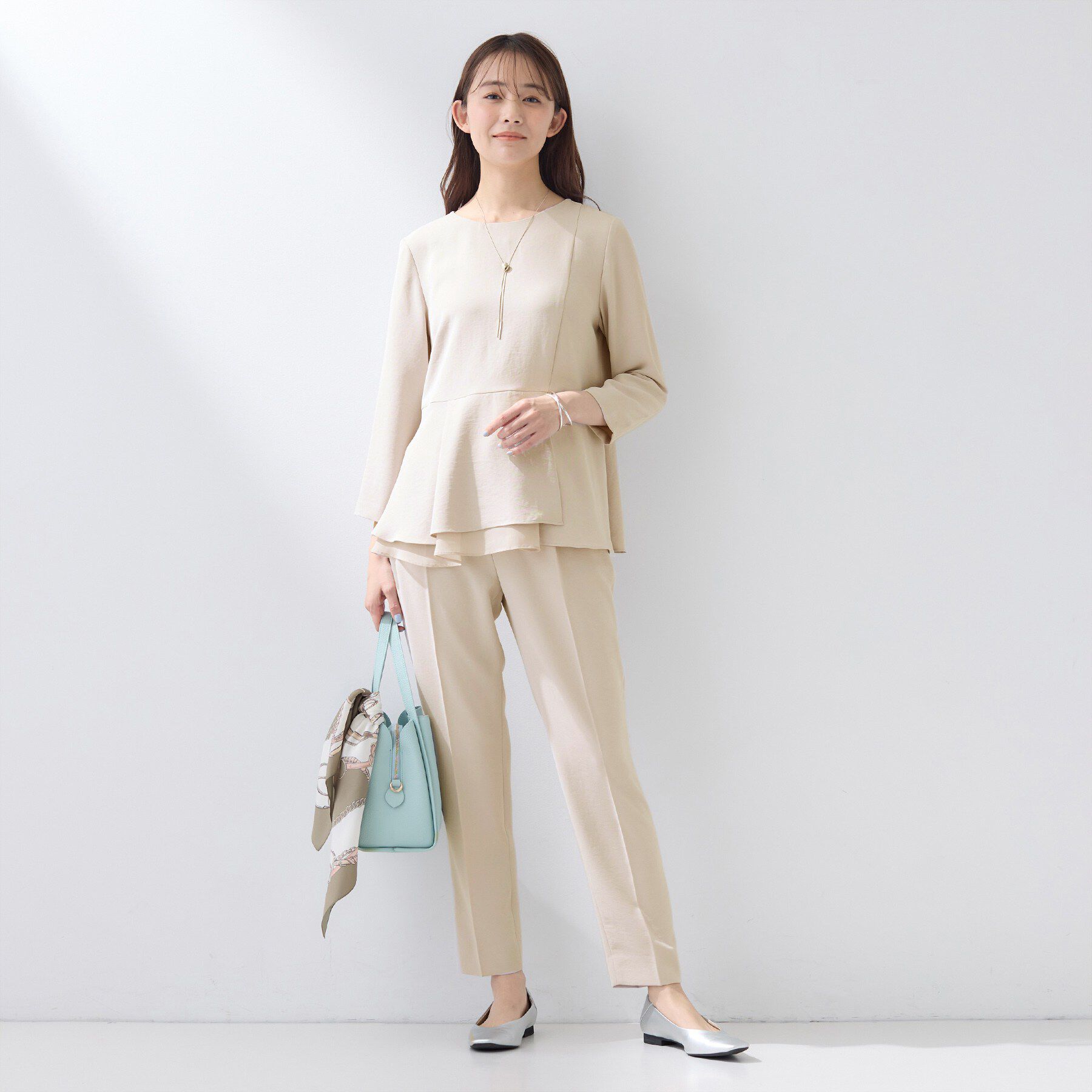 INDIVI「【洗える／UVケア／SETUP可】着る日傘ペプラムブラウス」|シャツ・ブラウス|