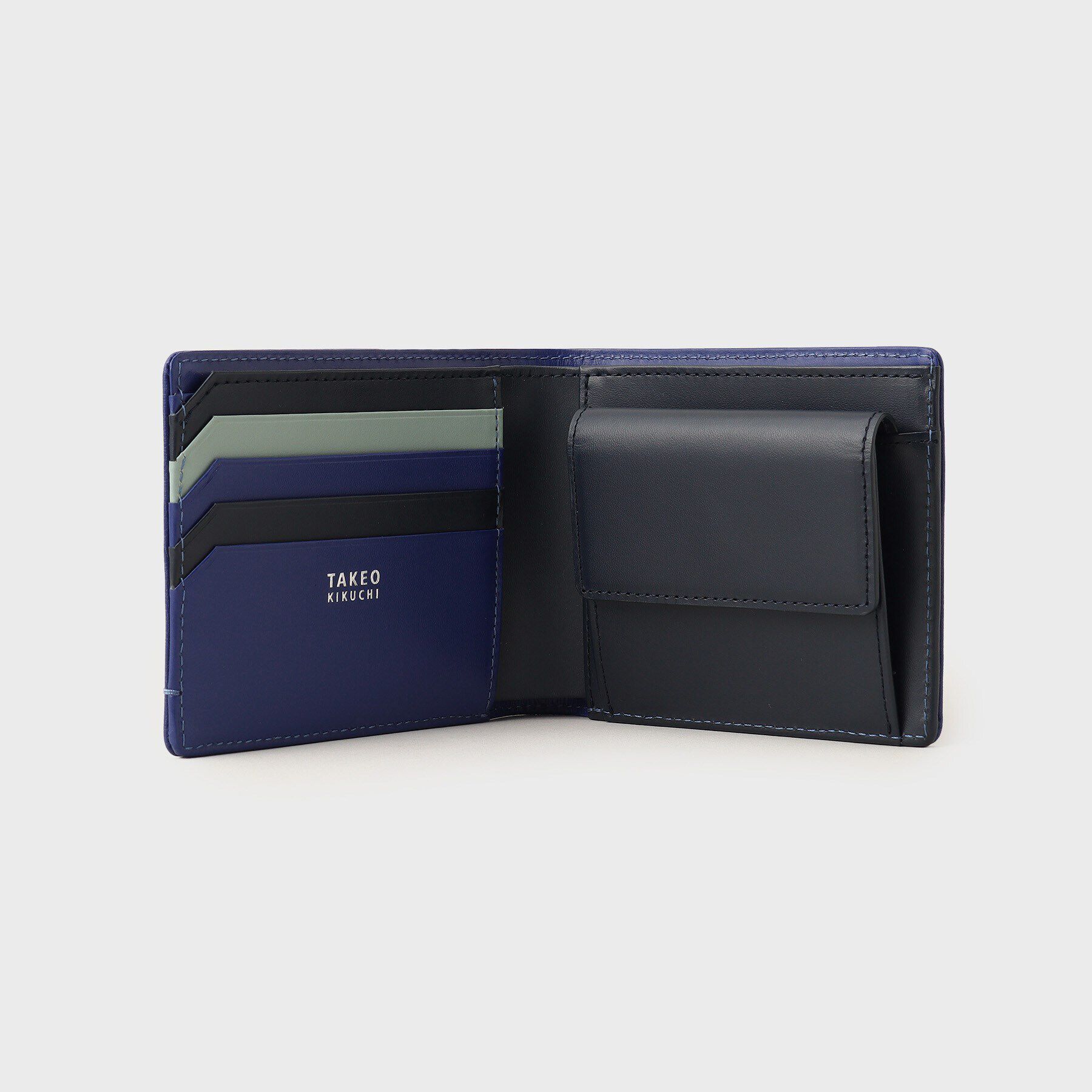 TAKEO KIKUCHI「配色型押しレザー 2つ折り財布」|財布|