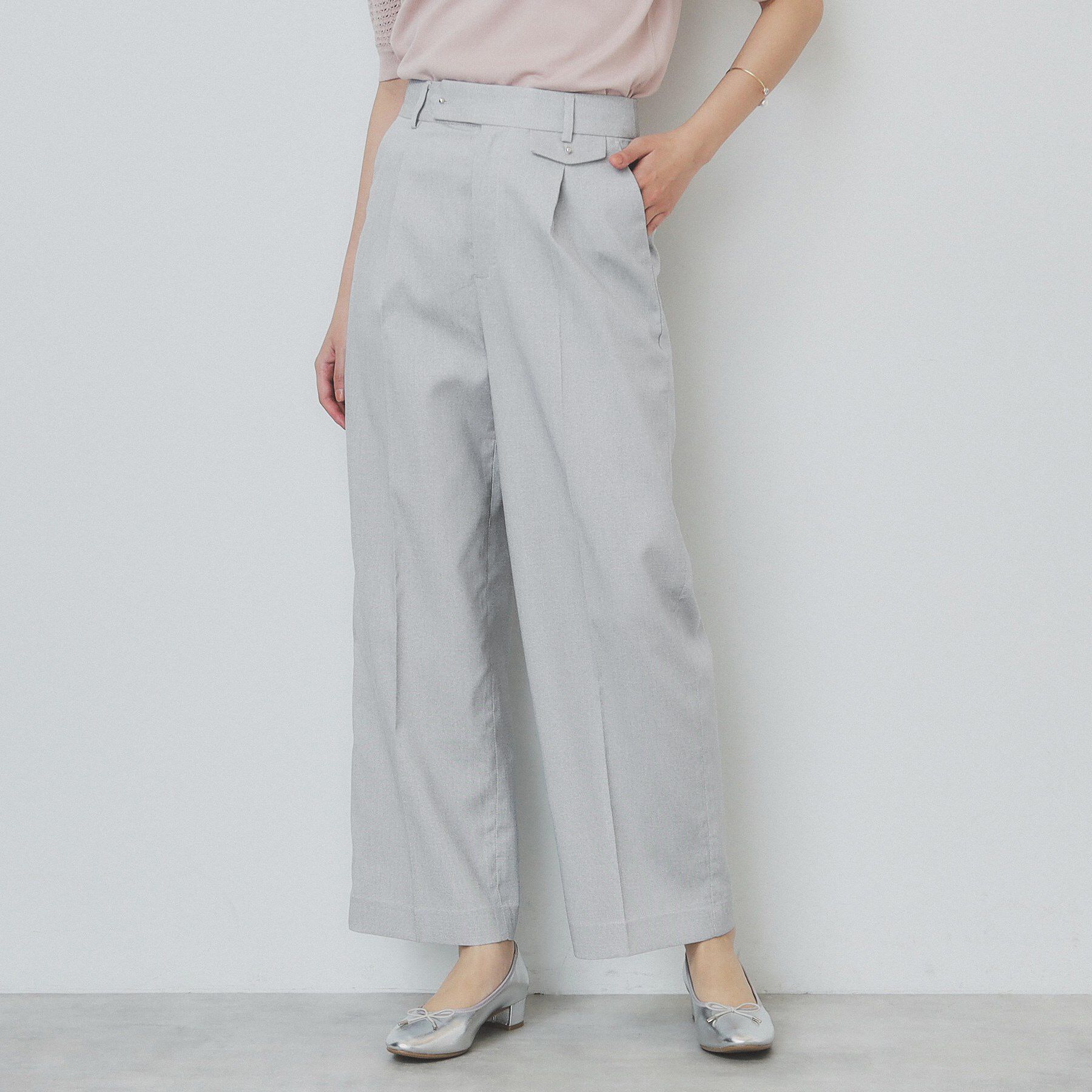 index「サイドフラップストレッチワイドパンツ【洗濯機洗い可／イージーケア】」|その他|