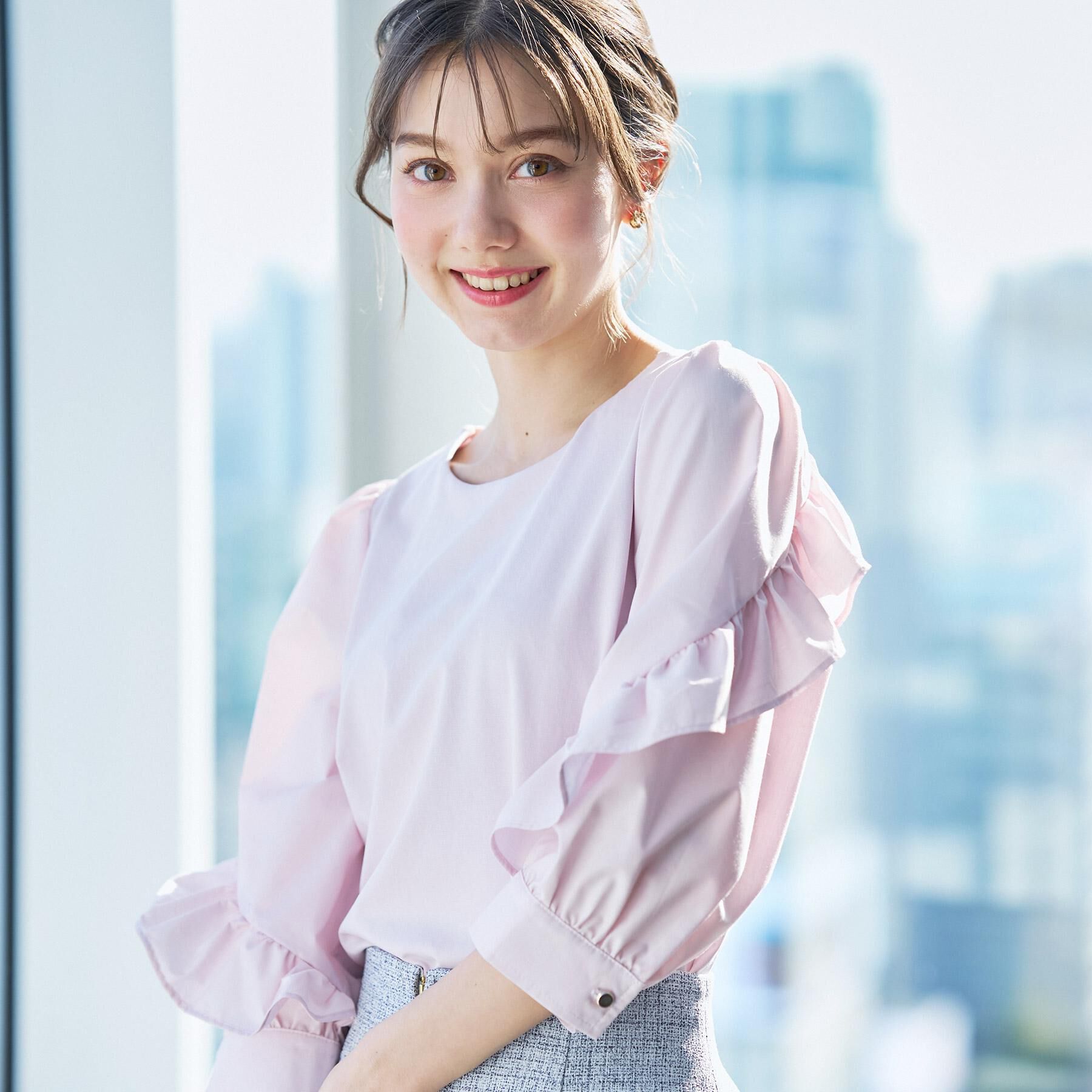 index「フリルスリーブドッキングポンチトップス【洗濯機OK】」|Tシャツ・カットソー|