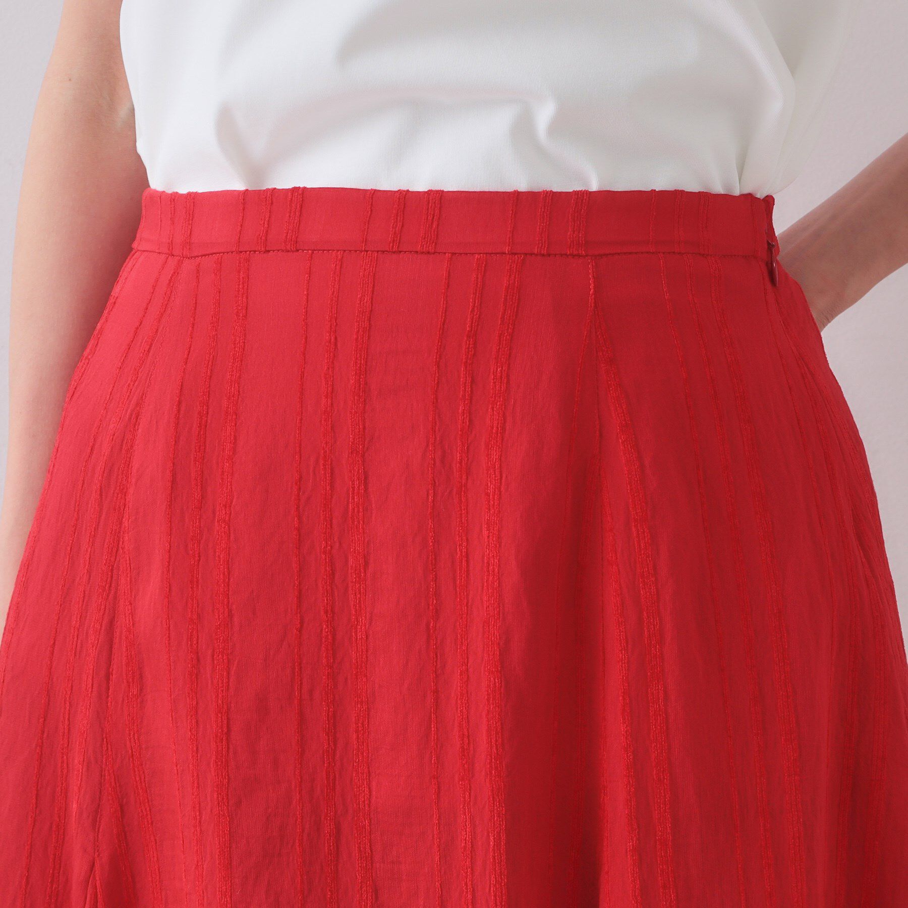 OPAQUE.CLIP「ランダムストライプフレアスカート」|スカート|