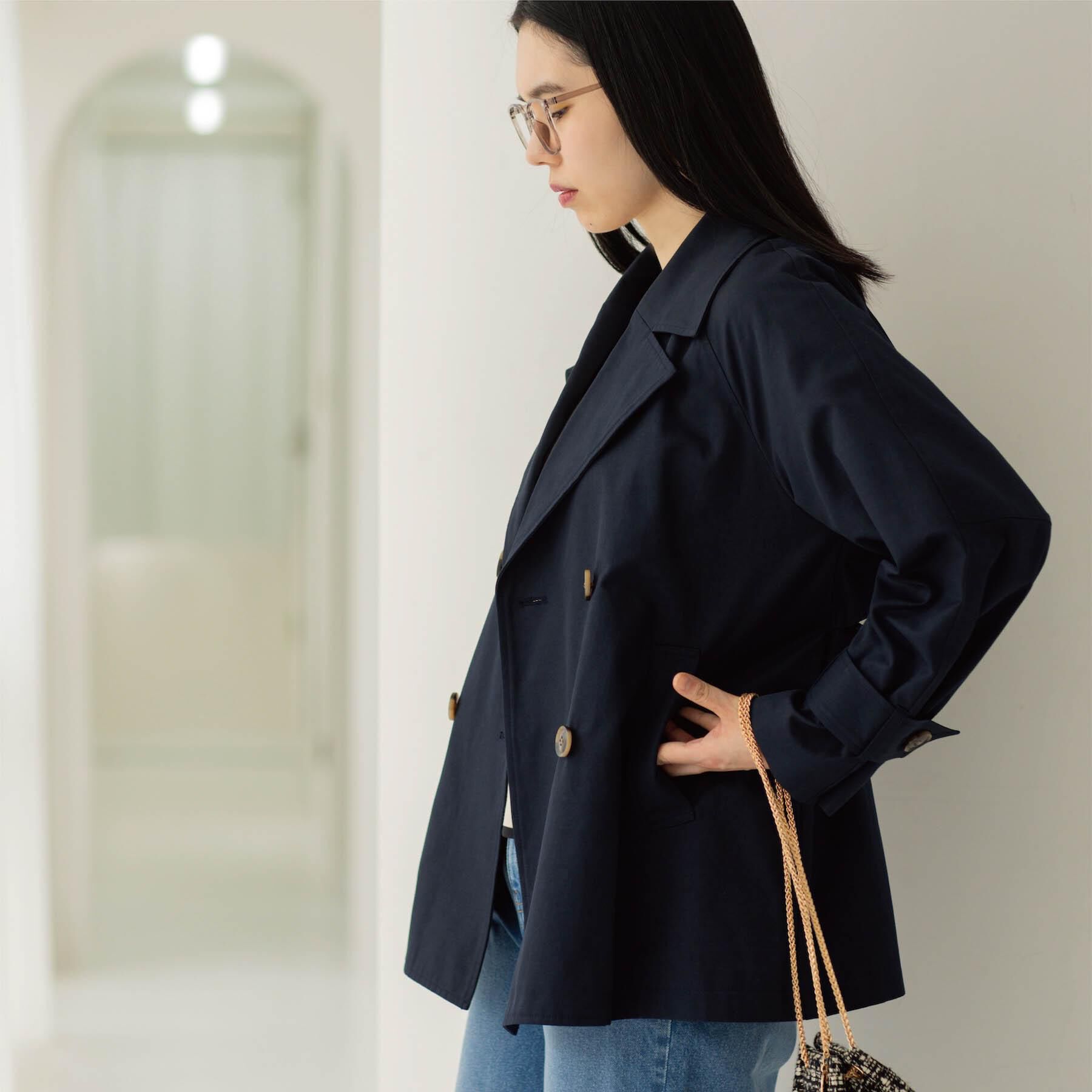 OPAQUE.CLIP「ミドルトレンチコート【洗濯機OK】」|トレンチコート|ネイビー(094)