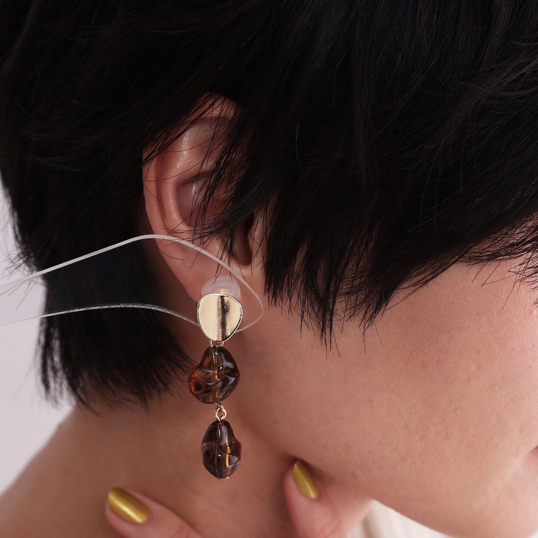 OPAQUE.CLIP「メタル&times;アクリルビーズ イヤリング」|イヤリング|