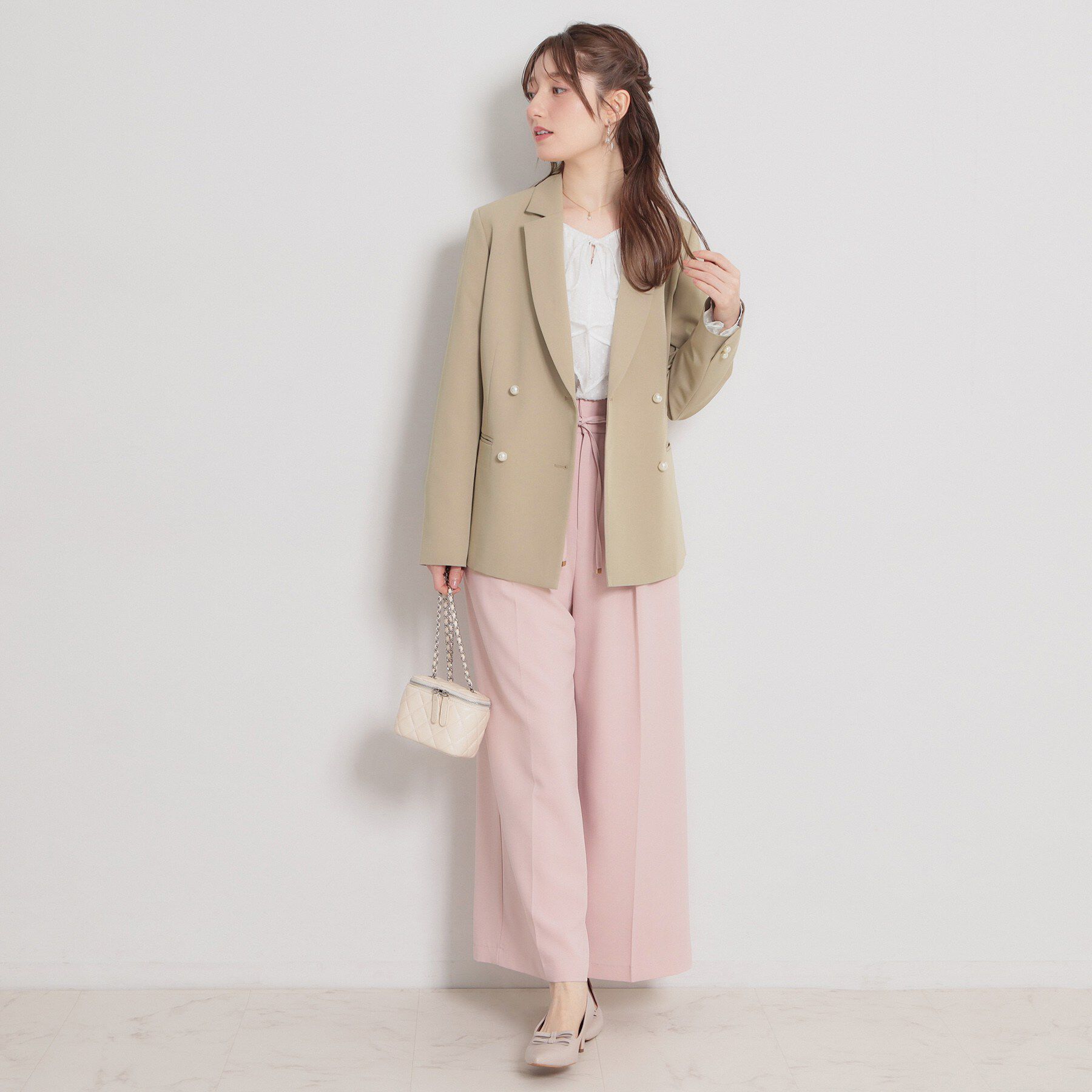 Couture broach「【洗える・ハレの日・通勤】パール調ボタン テーラードジャケット」|テーラードジャケット|