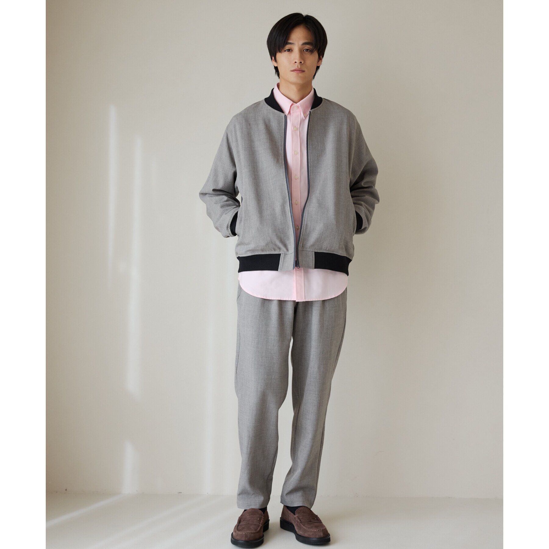 THE SHOP TK「【CAVIAN/キャビアン】リサイクルシャークスキンジップブルゾン セットアップ可」|ブルゾン・スタジャン|