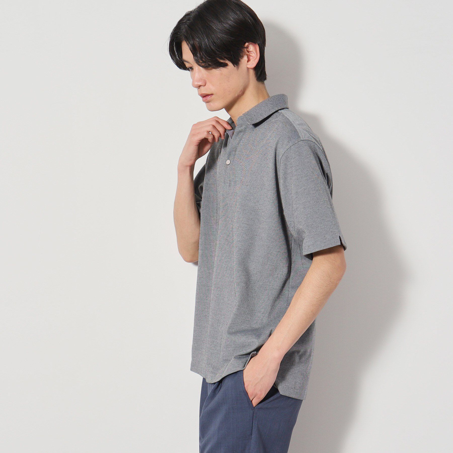 THE SHOP TK「シャンブレーカノコスキッパーポロシャツ」|ポロシャツ|
