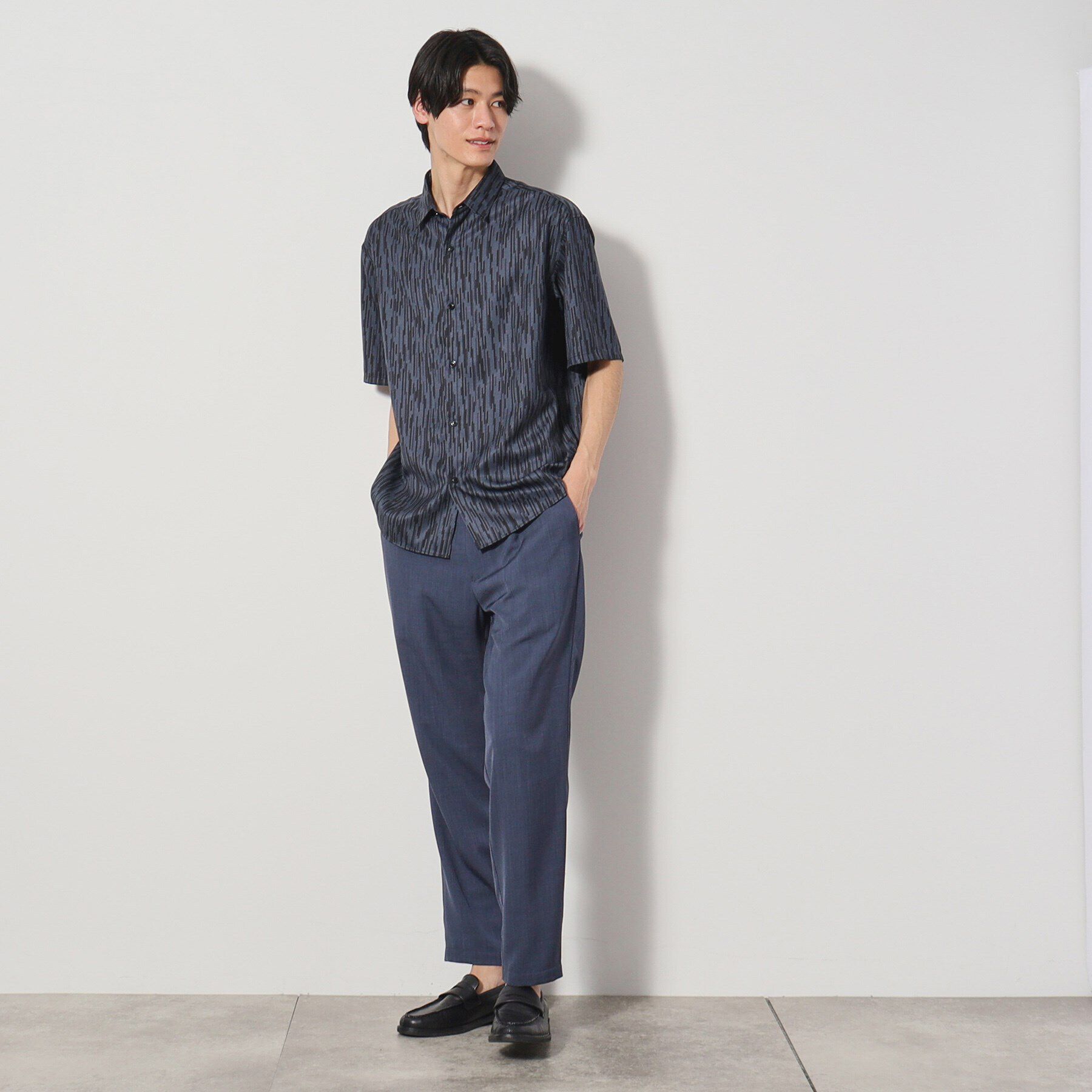 THE SHOP TK「ドライポリプリント半袖シャツ　洗える/吸水速乾」|シャツ・ブラウス|