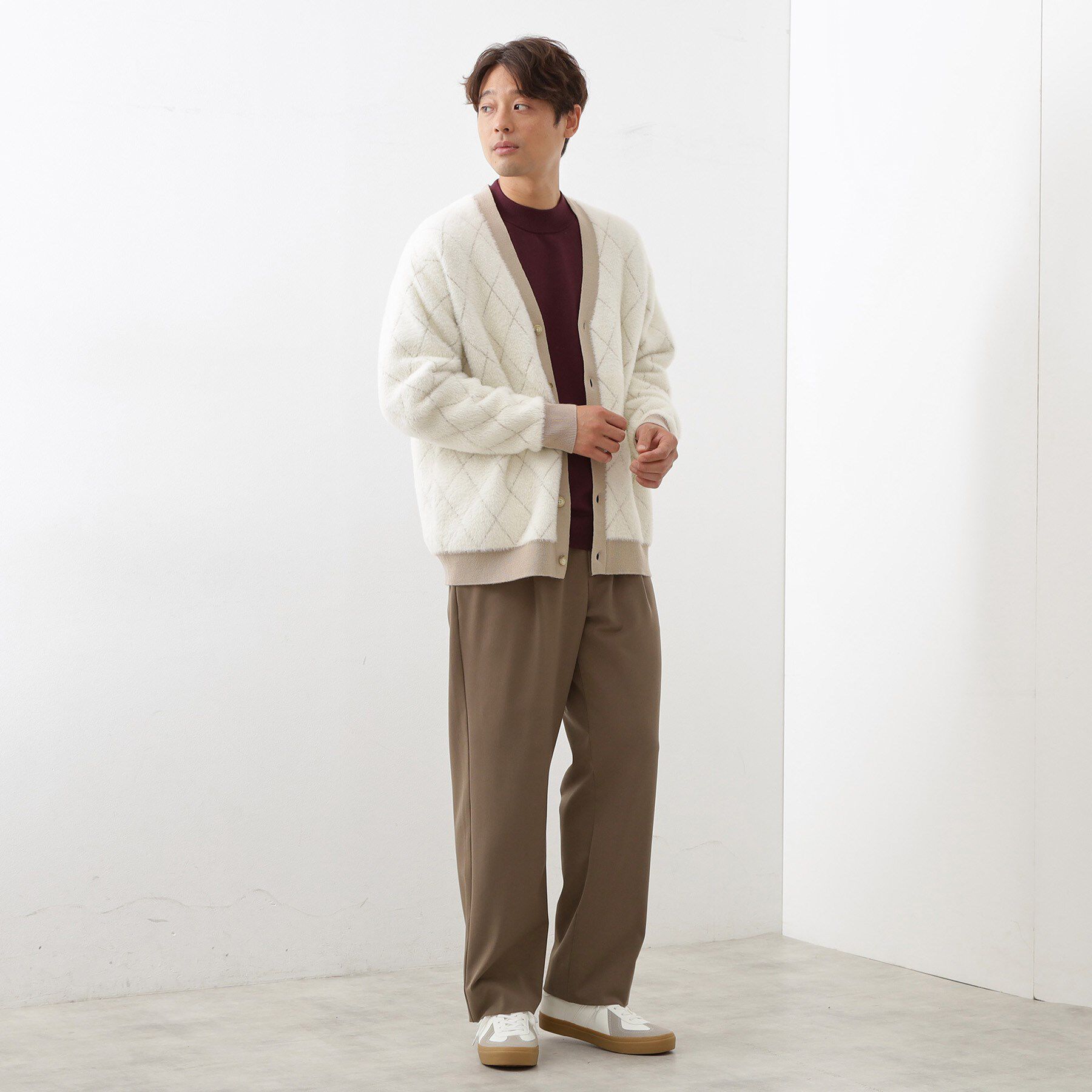 THE SHOP TK「配色シャギーニットカーディガン ユニセックスでおすすめ！」|カーディガン|