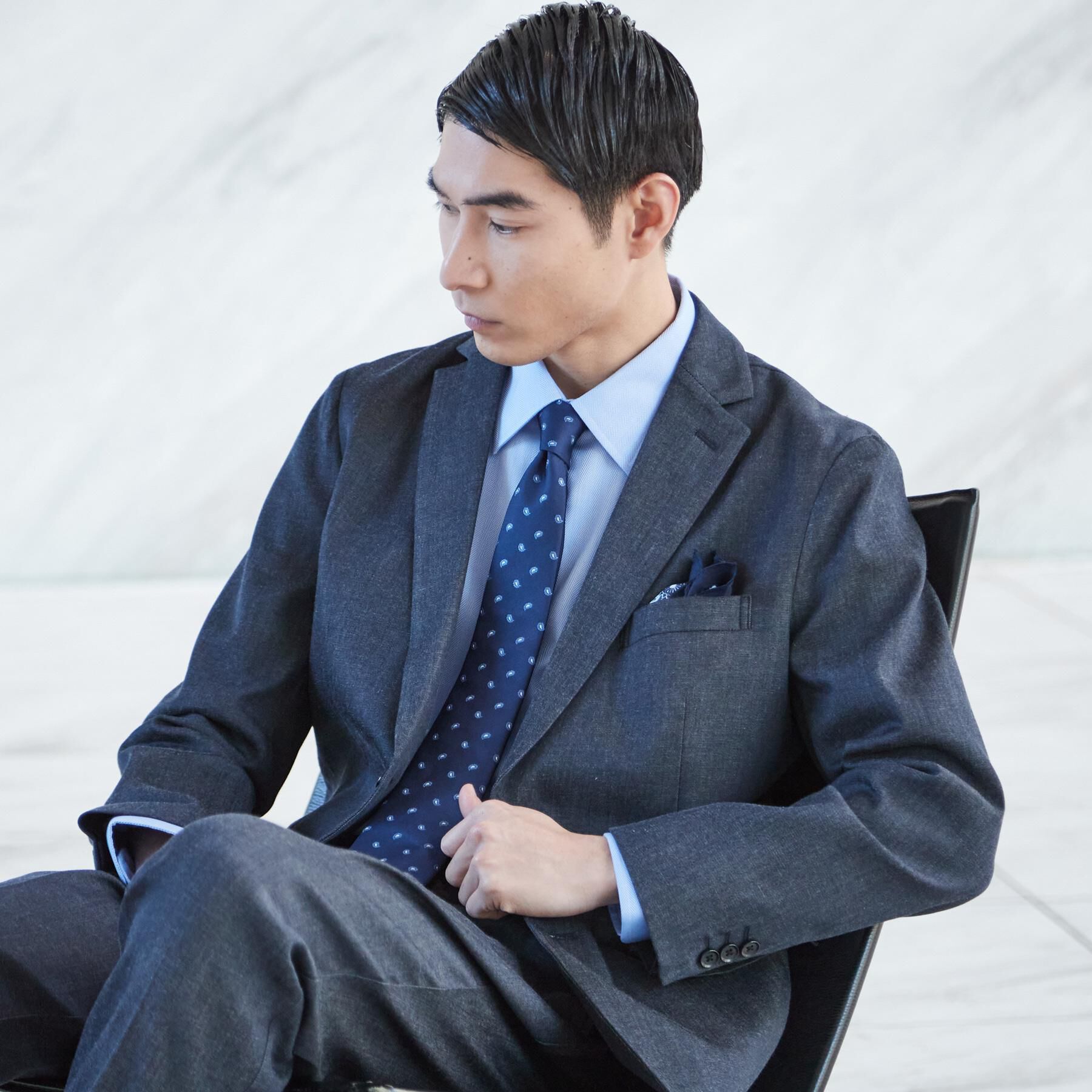 THE SHOP TK「ライトエバーデニム ジャケット 洗濯機OK/ストレッチ/セットアップ可」|デニムジャケット|