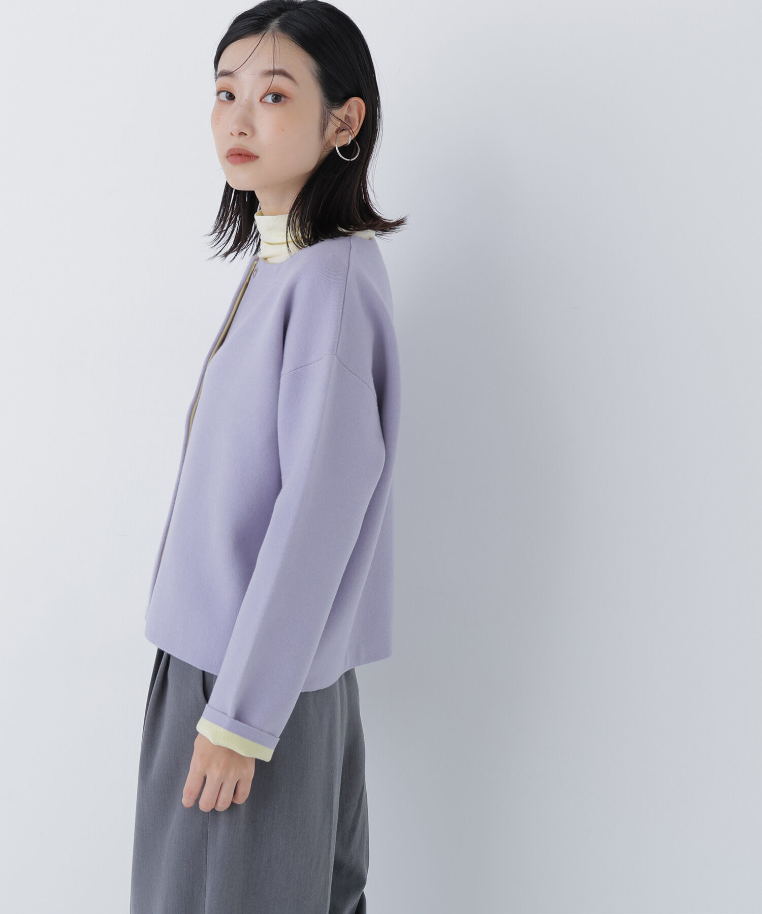  「バイカラー接結カーディガン」|ニット・セーター|