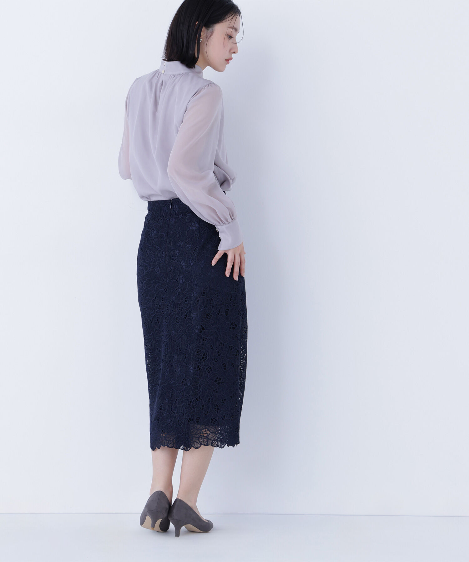  「フラワーレースタイトスカート」|スカート|
