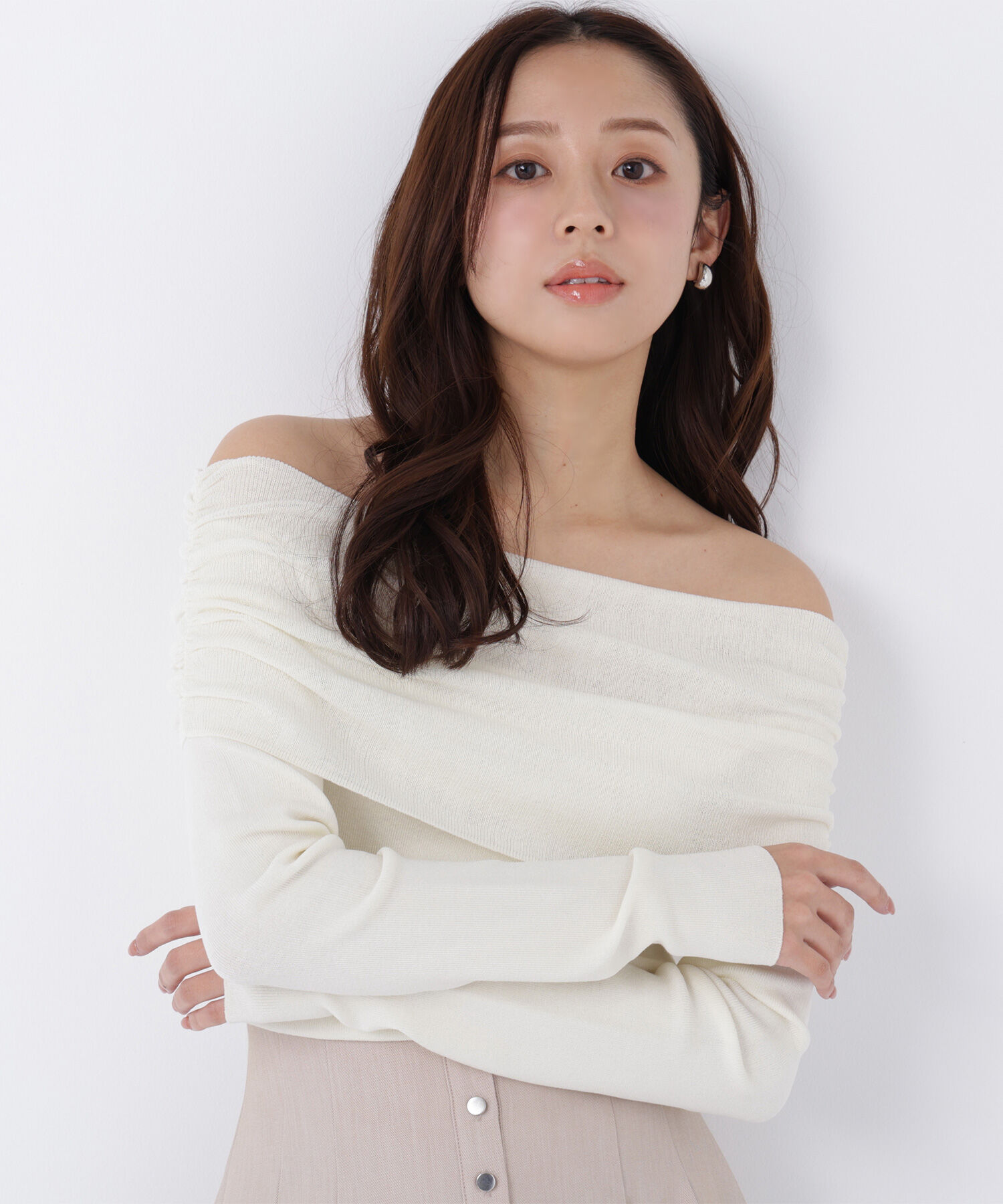  「オフショルコンパクトニット」|ニット・セーター|