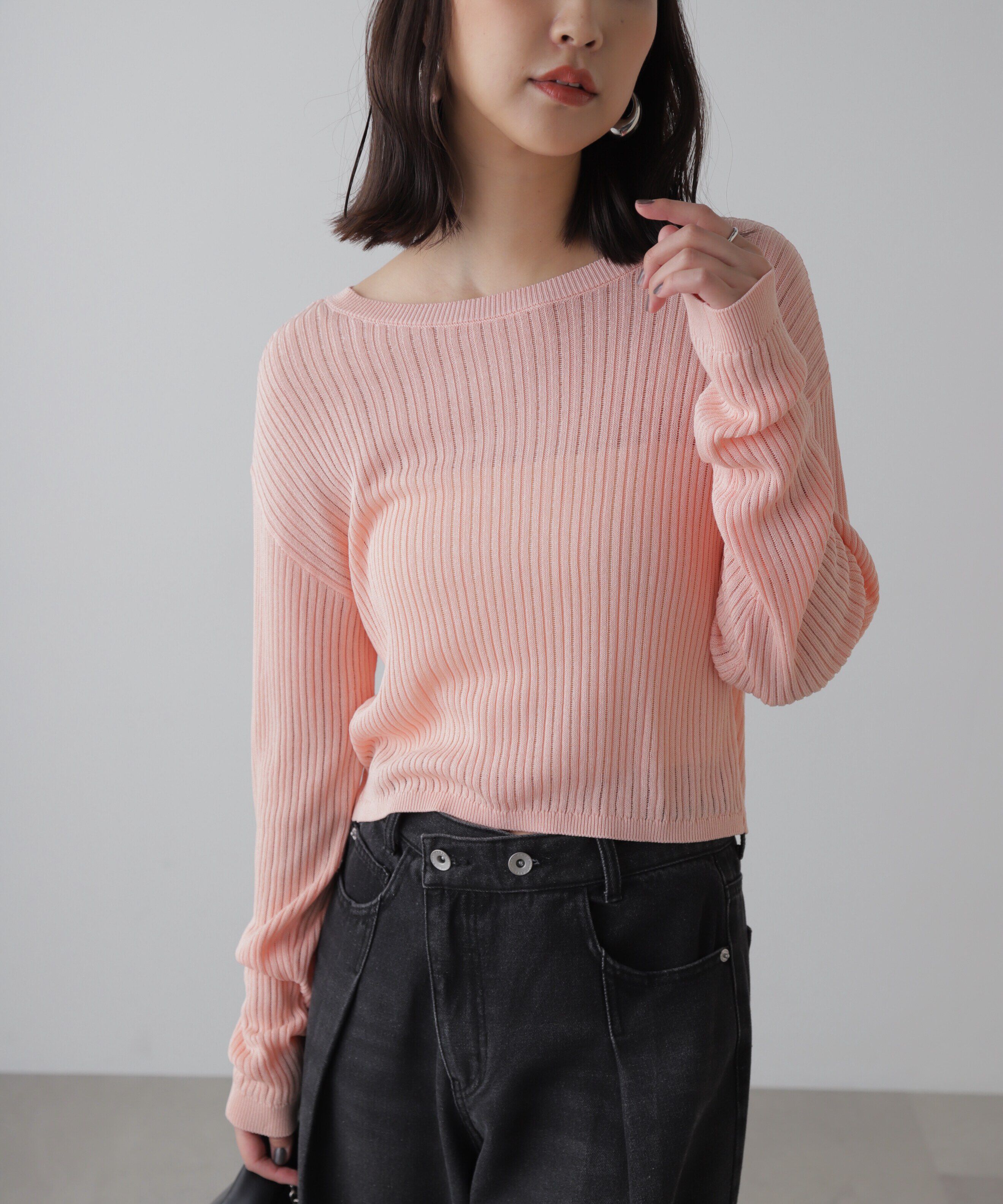  「前後2Wayメッシュニット」|ニット・セーター|