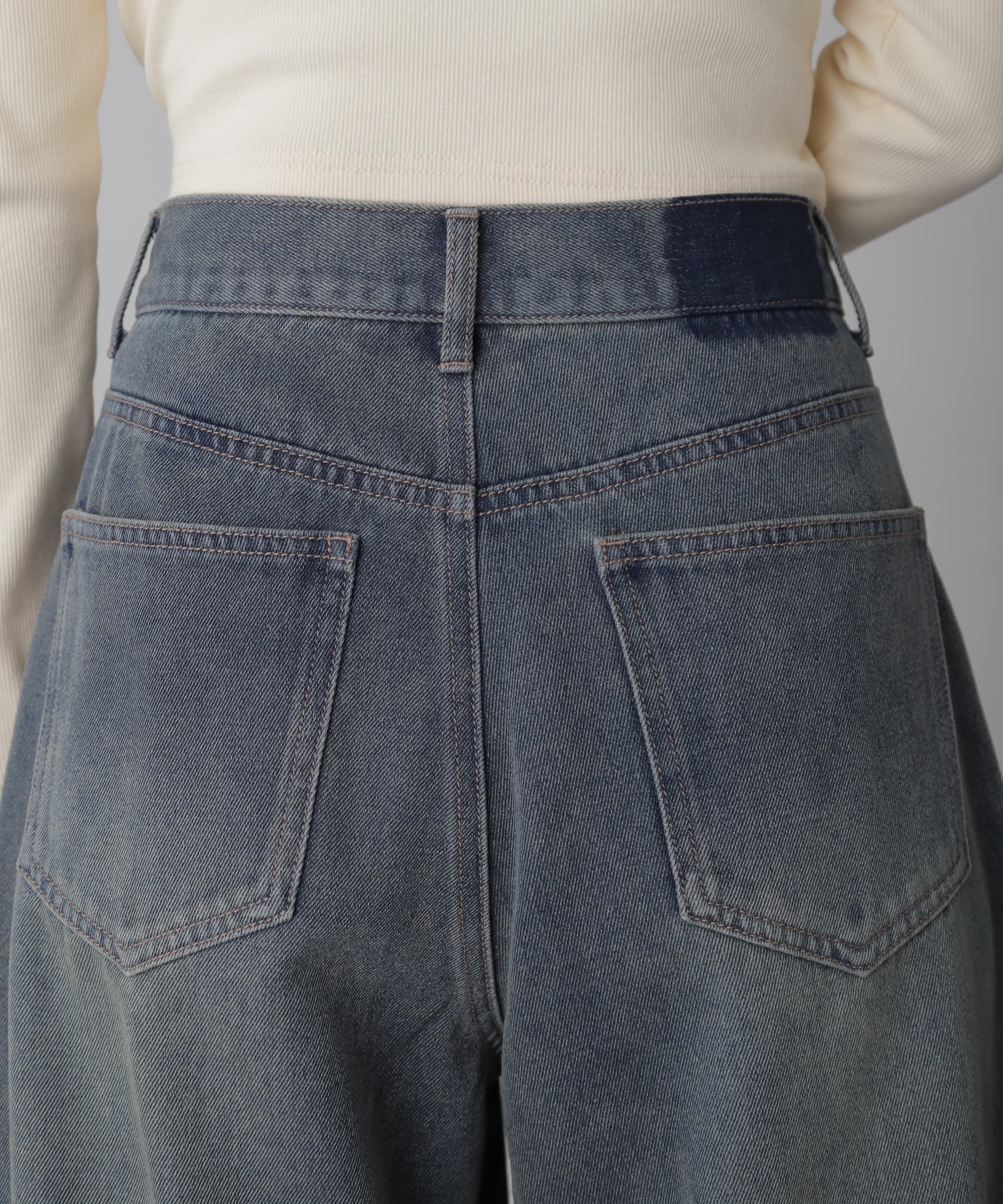  「裾ボタン2wayバギーデニムパンツ」|その他|