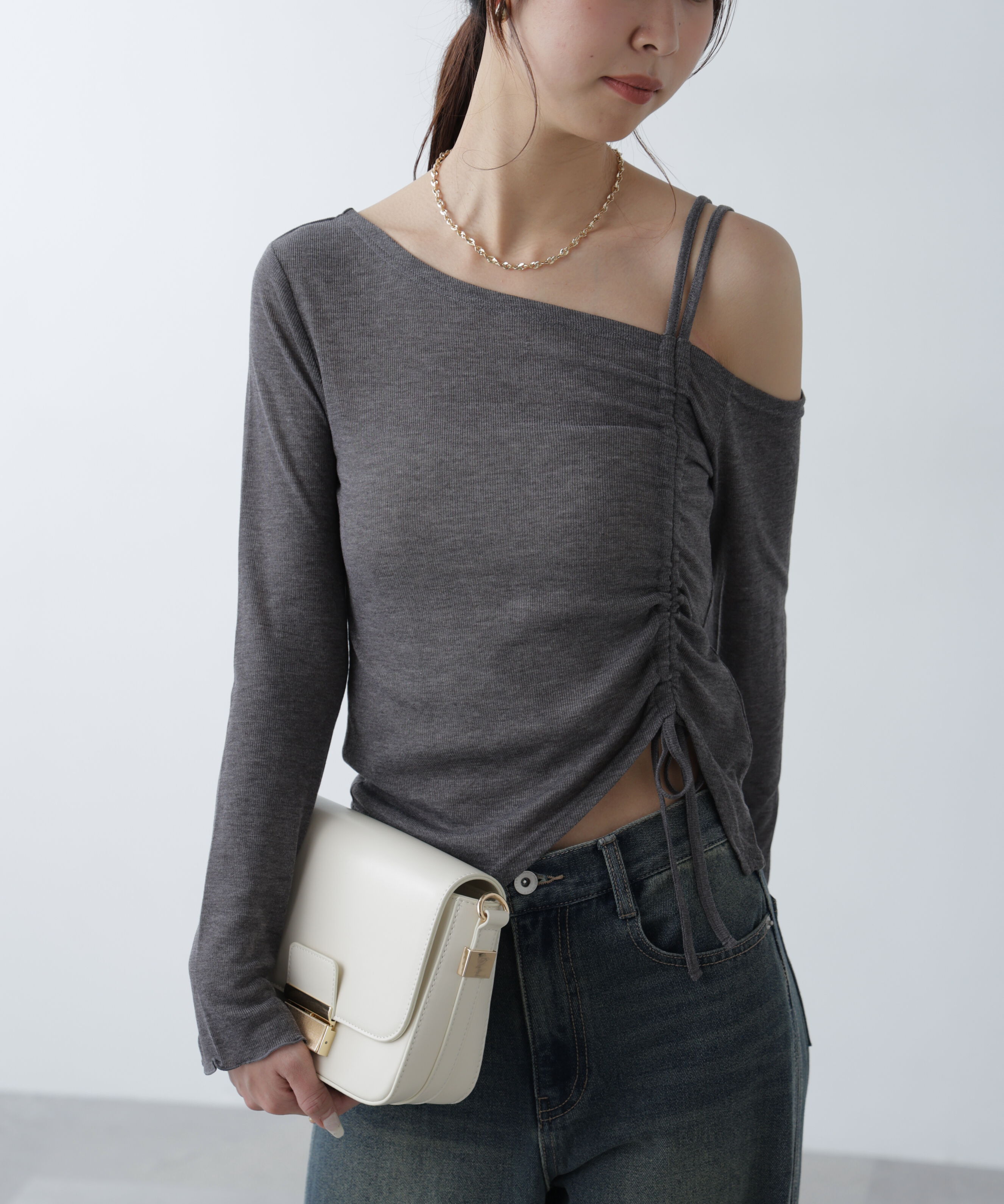  「ワンショルシャーリングテレコカットソー」|Tシャツ・カットソー|