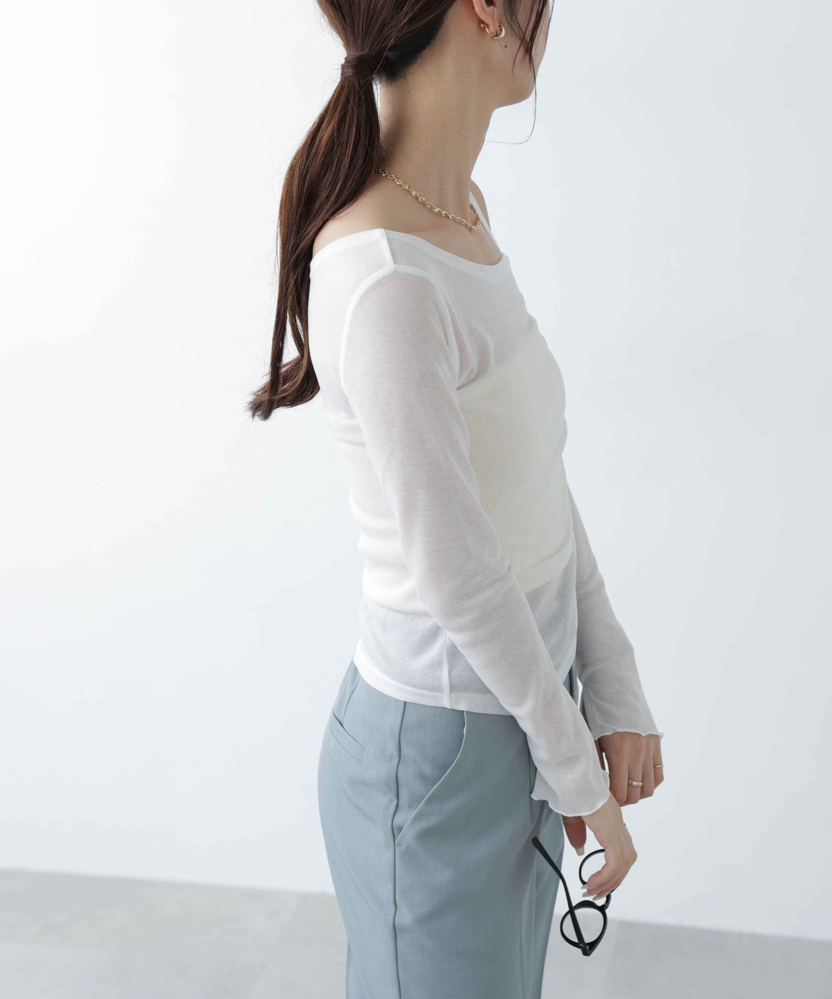  「ワンショルシャーリングテレコカットソー」|Tシャツ・カットソー|