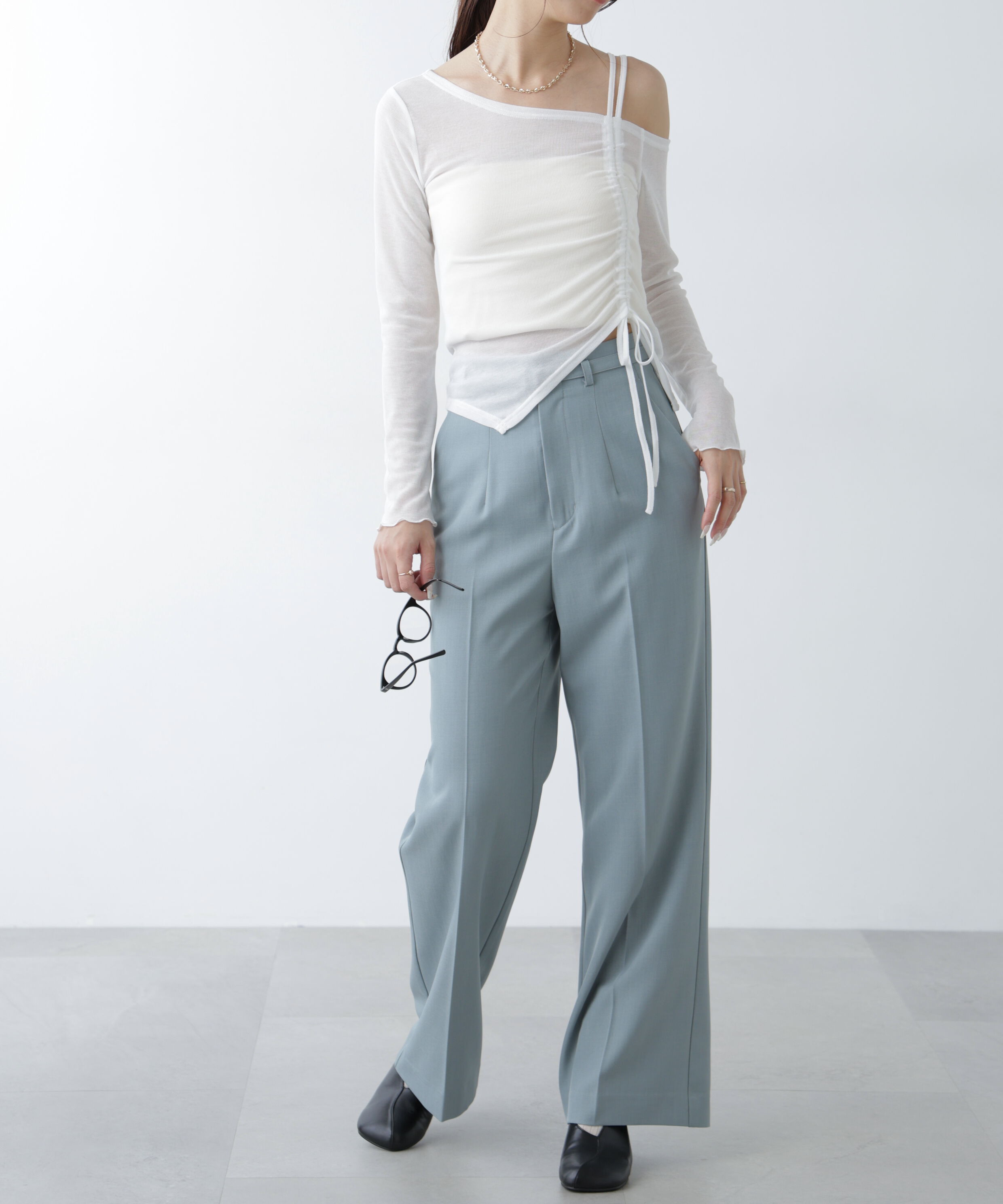  「ワンショルシャーリングテレコカットソー」|Tシャツ・カットソー|