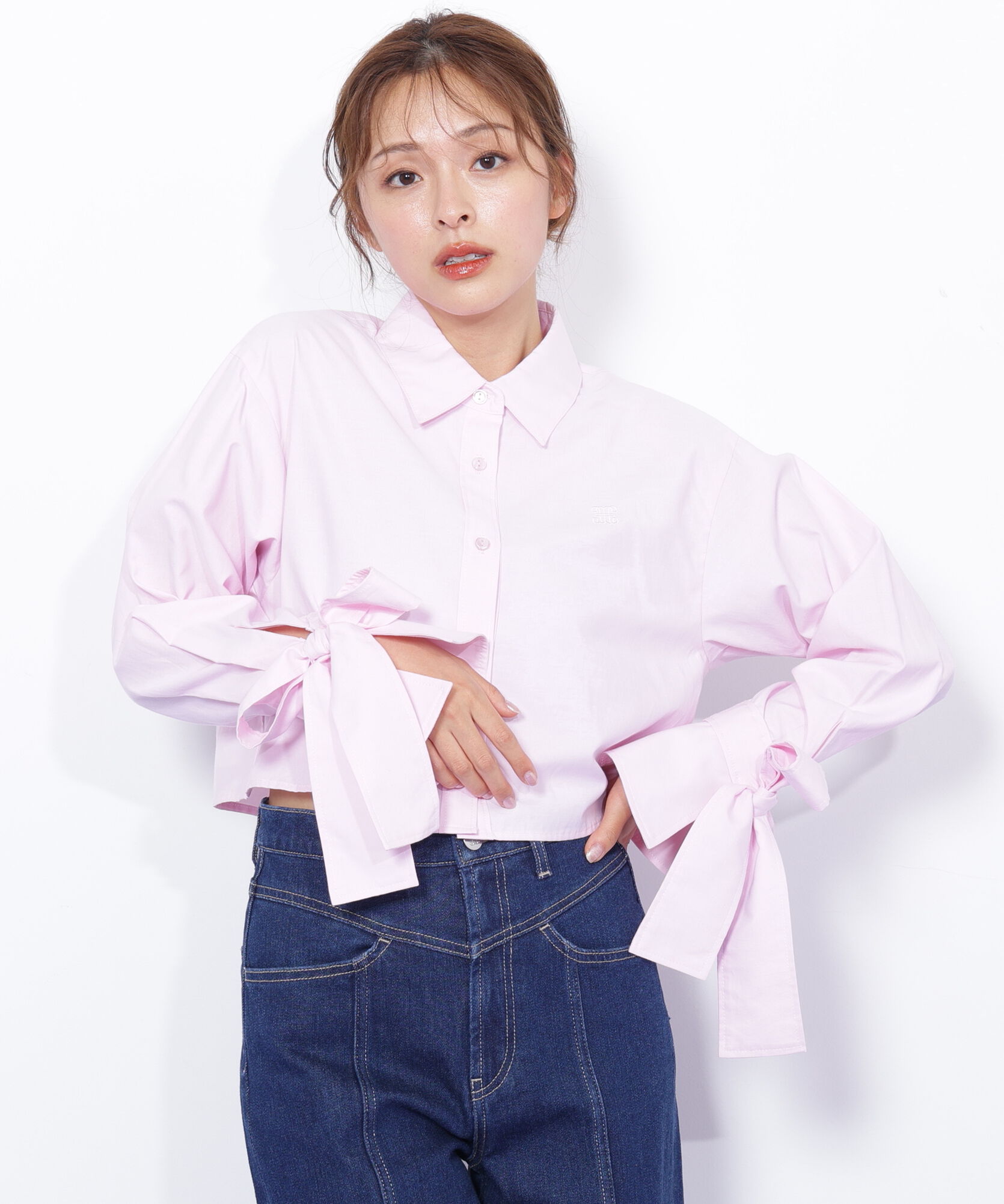  「アイコニック袖リボンブラウス」|シャツ・ブラウス|ピンク