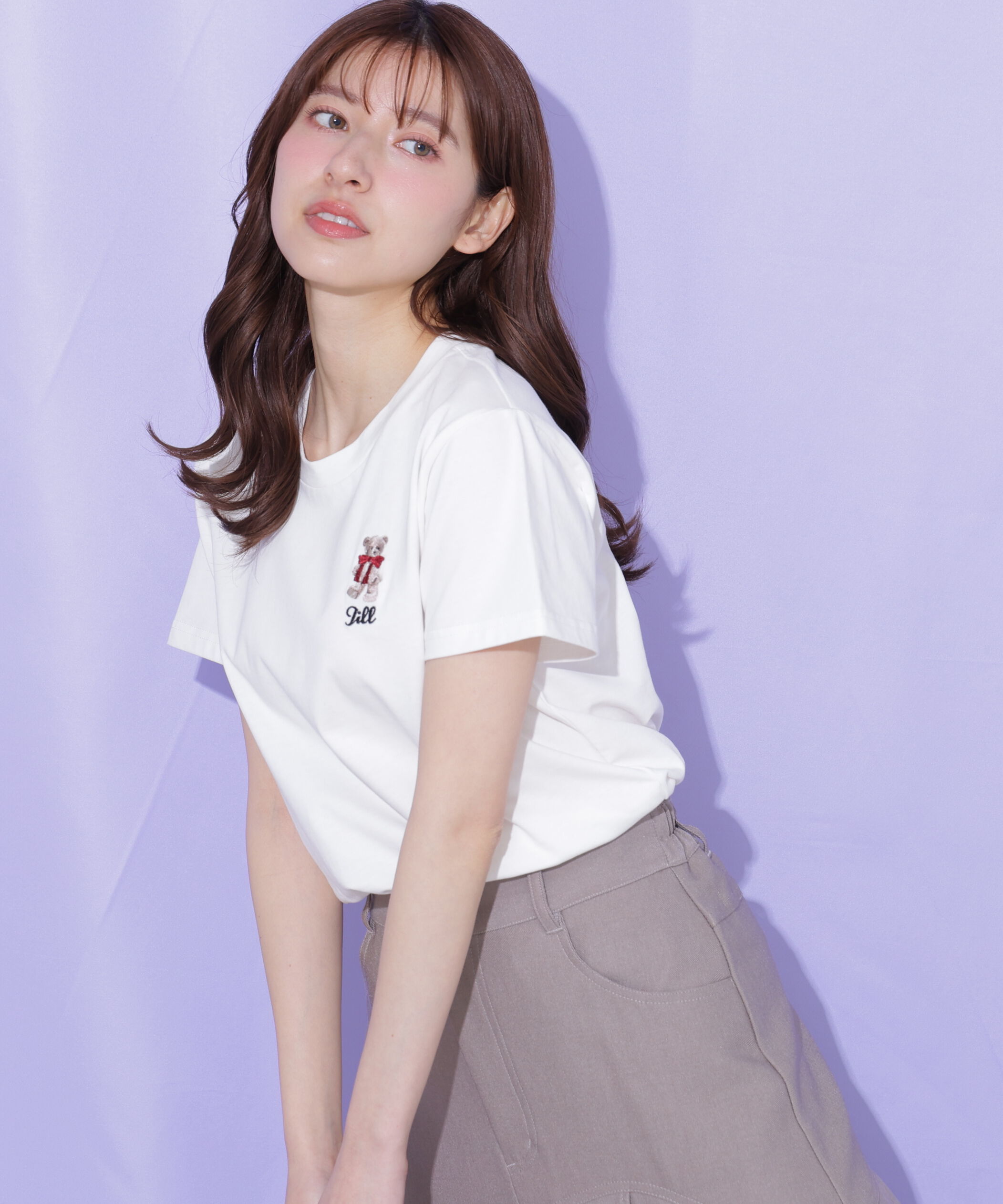  「＜BEARシリーズ＞刺繍Tシャツオーガニックコットン」|Tシャツ・カットソー|