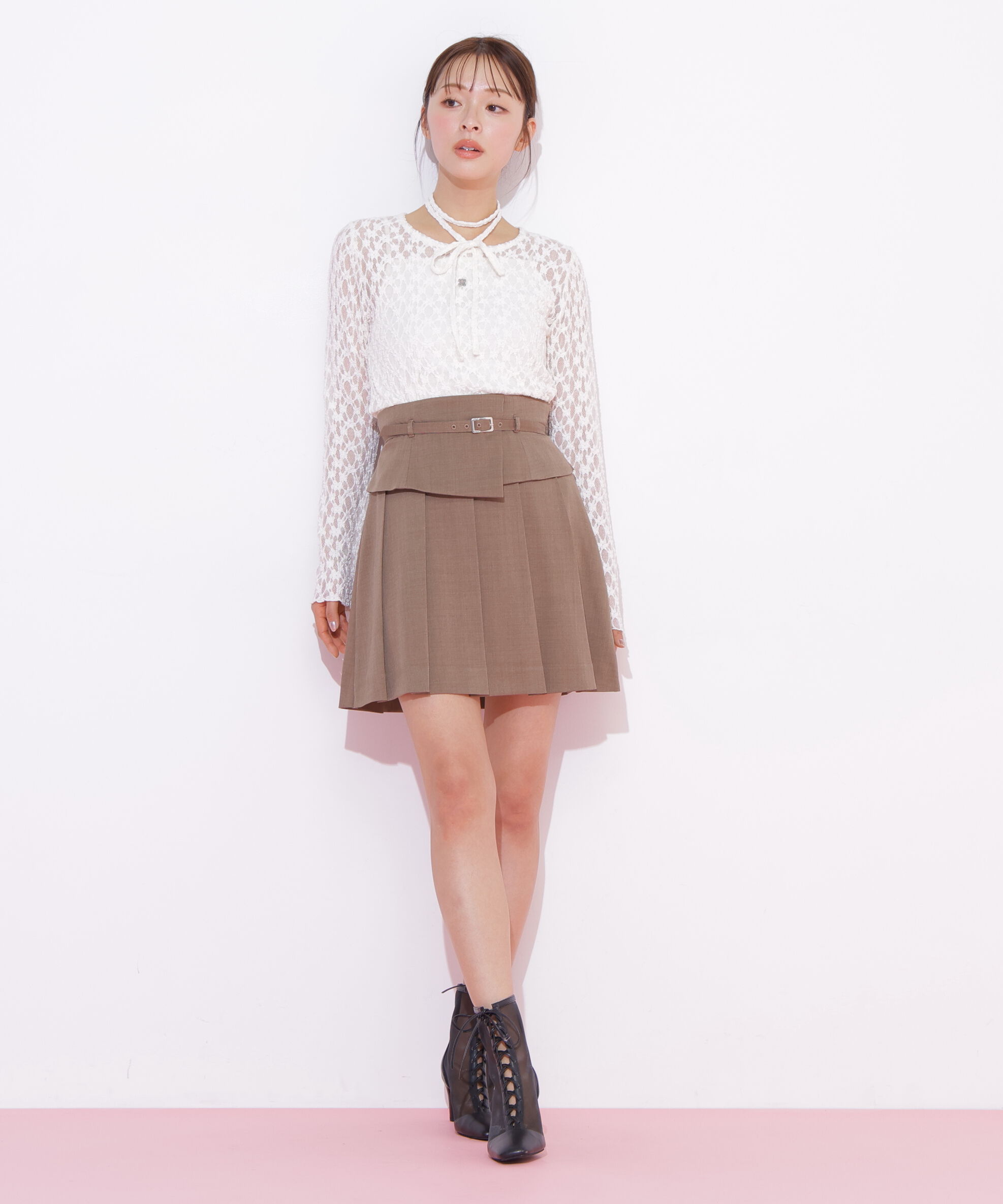  「チョーカー付きレースカットソー」|Tシャツ・カットソー|