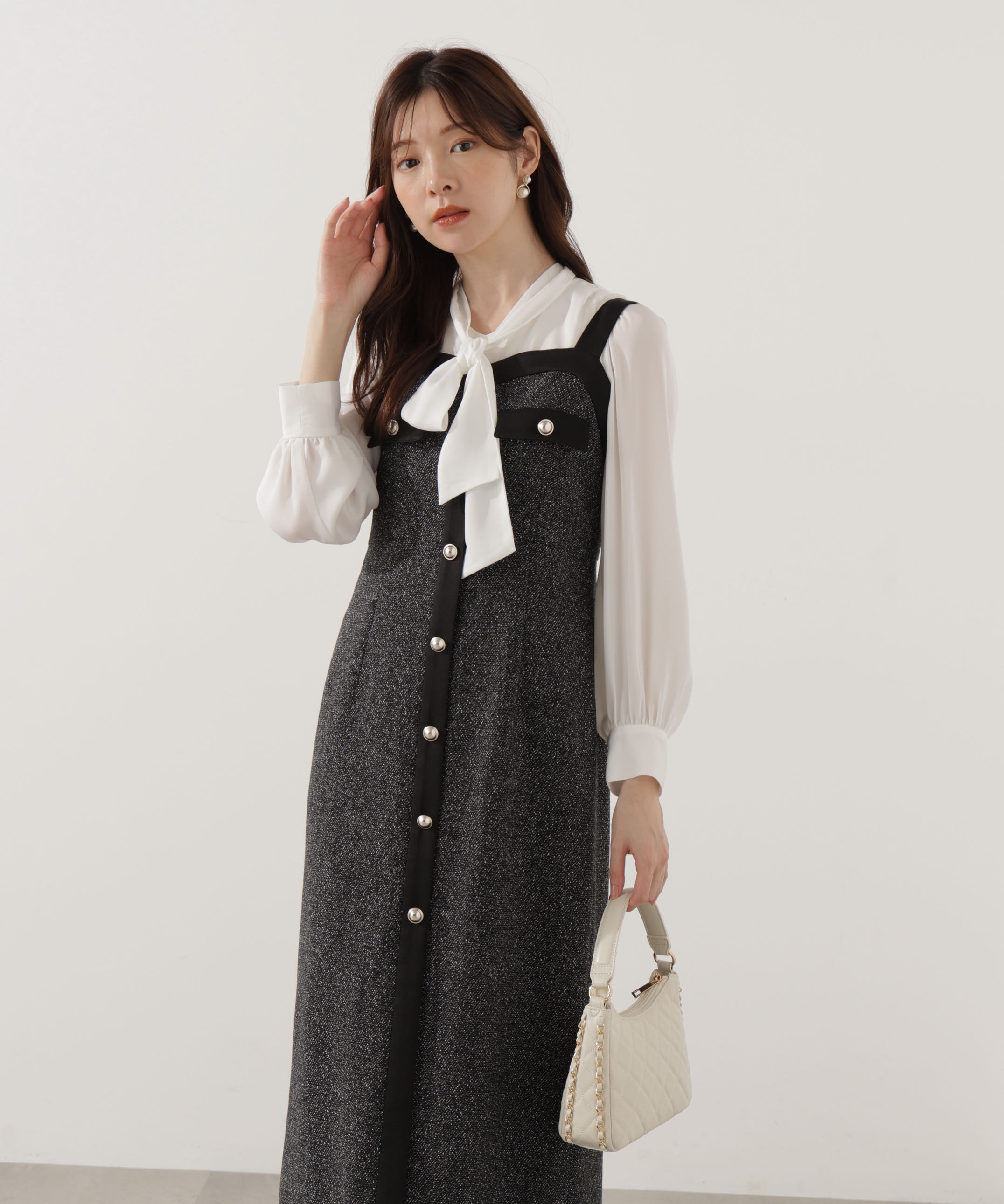 PROPORTION BODY DRESSING「ツイードロングジャンスカ 25AW」|ワンピース|