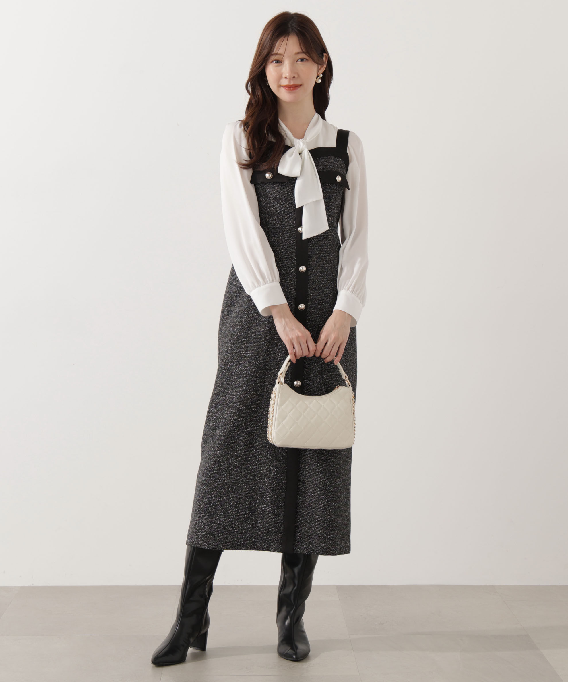 PROPORTION BODY DRESSING「ツイードロングジャンスカ 25AW」|ワンピース|