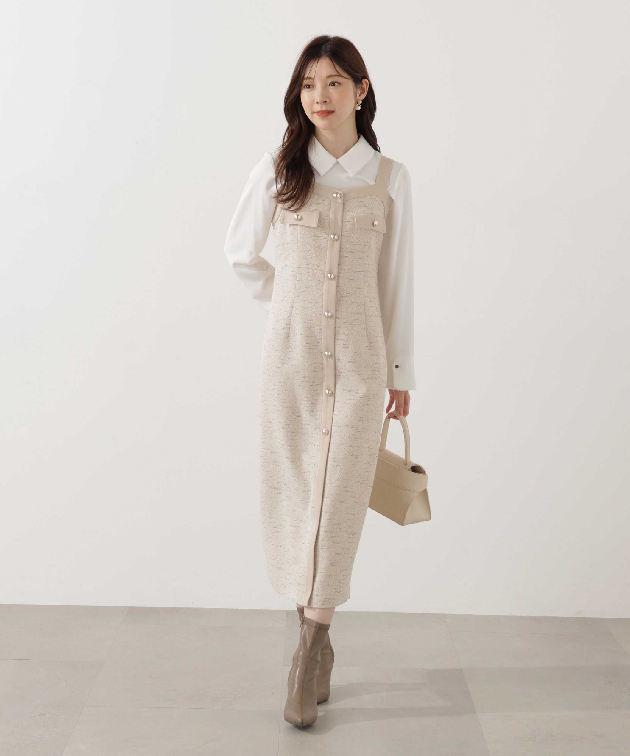 PROPORTION BODY DRESSING「ツイードロングジャンスカ 25AW」|ワンピース|