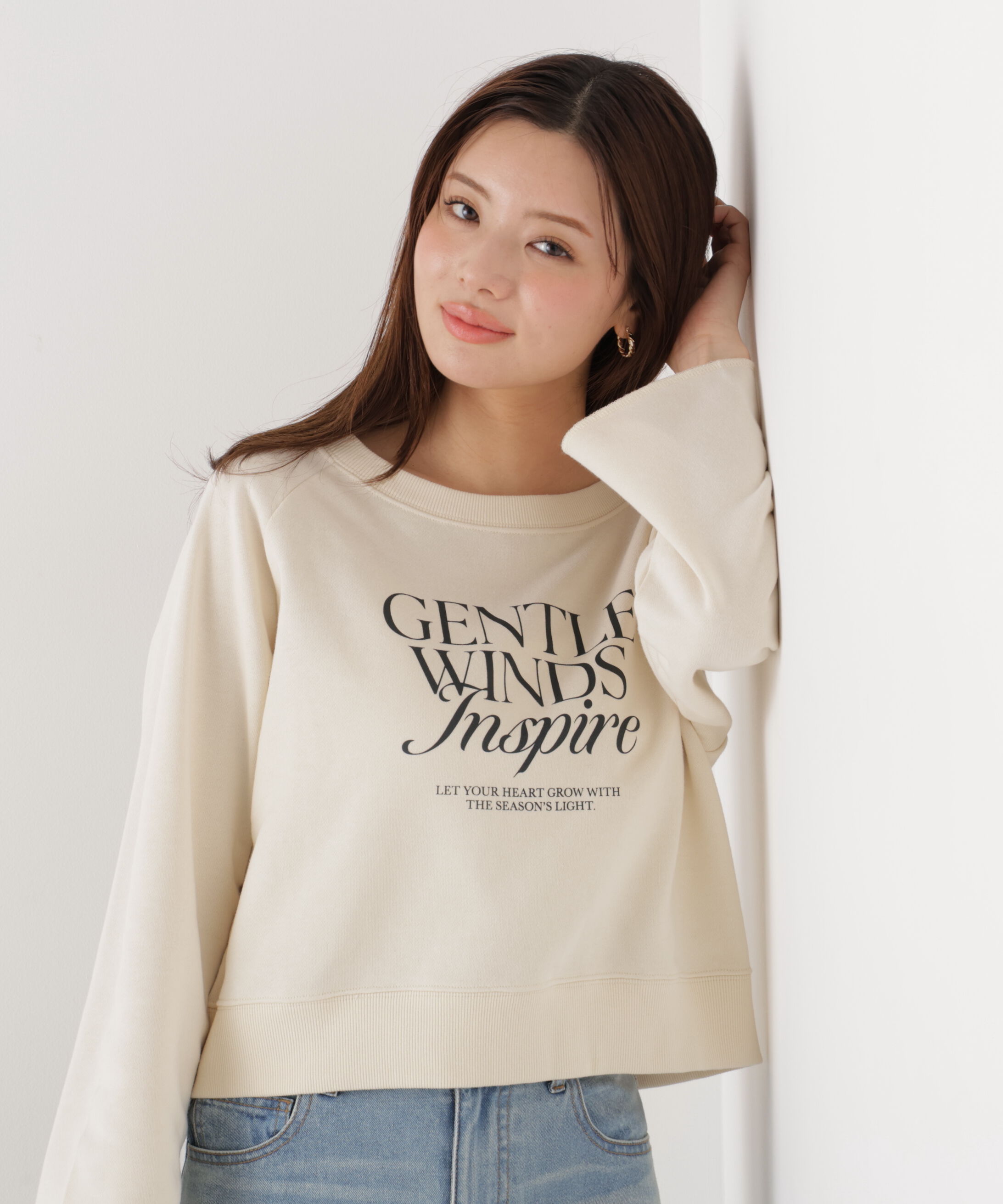 PROPORTION BODY DRESSING「＜ウォッシャブル＞〈a/mie〉ラグランロゴトップス　26SS」|Tシャツ・カットソー|アイボリー2