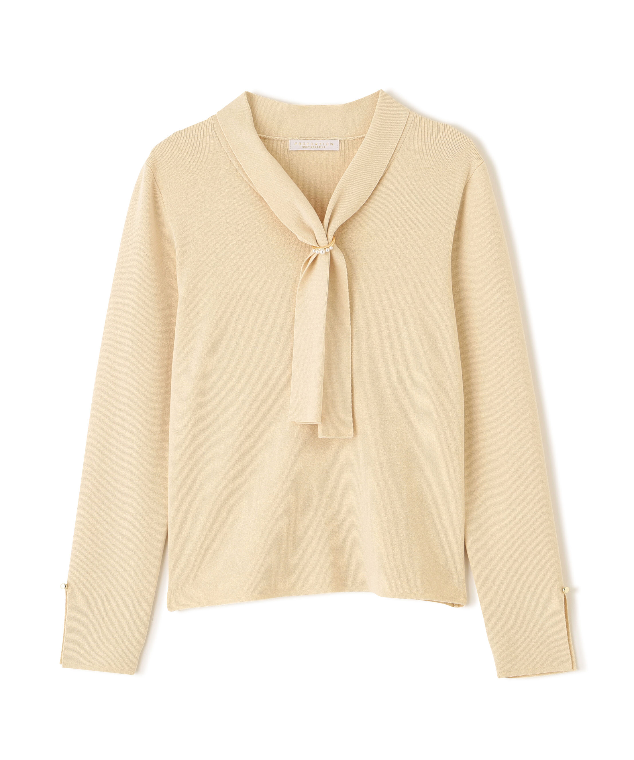 PROPORTION BODY DRESSING「パールリングボウタイニット　　26SS」|ニット・セーター|