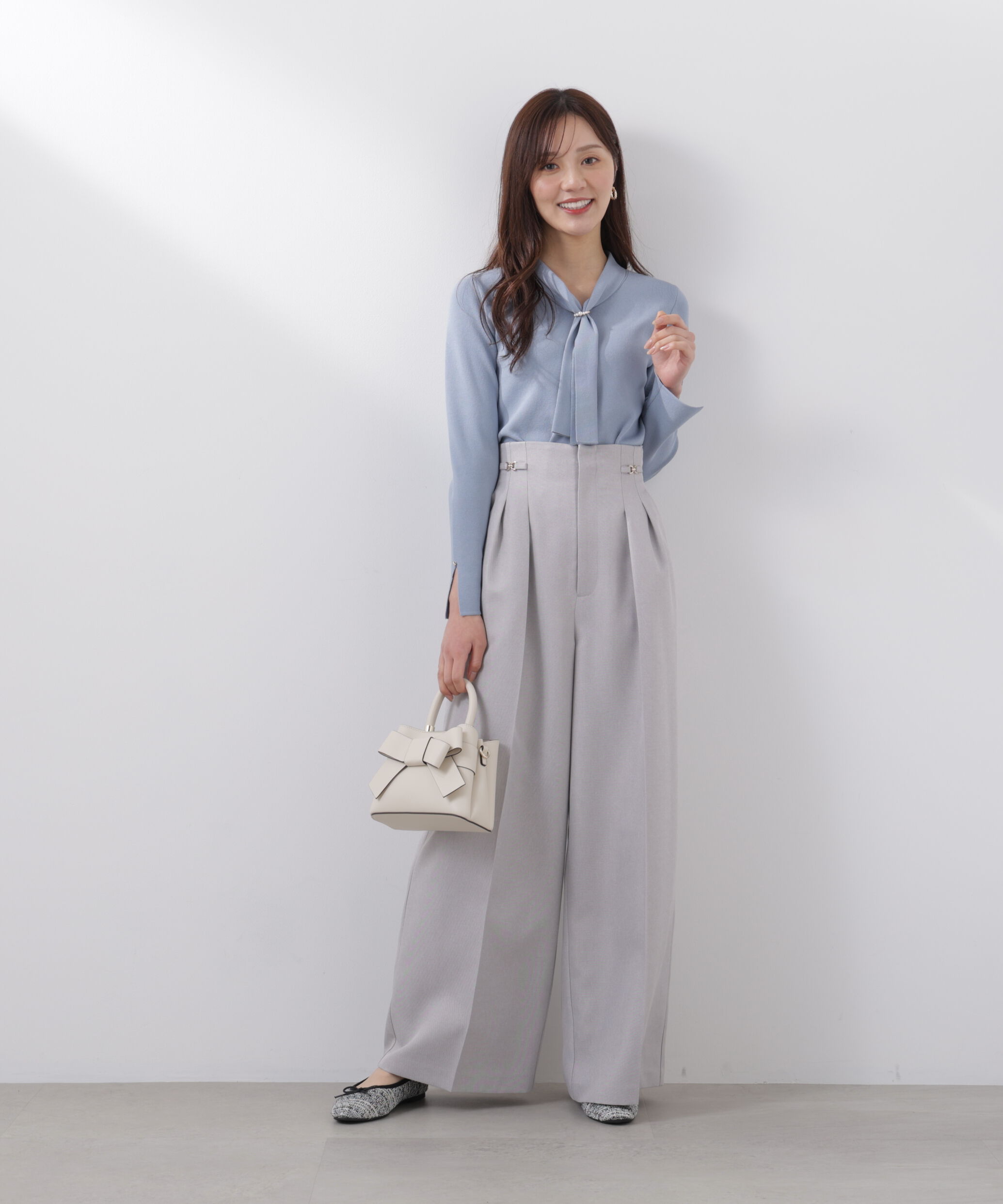 PROPORTION BODY DRESSING「パールリングボウタイニット　　26SS」|ニット・セーター|