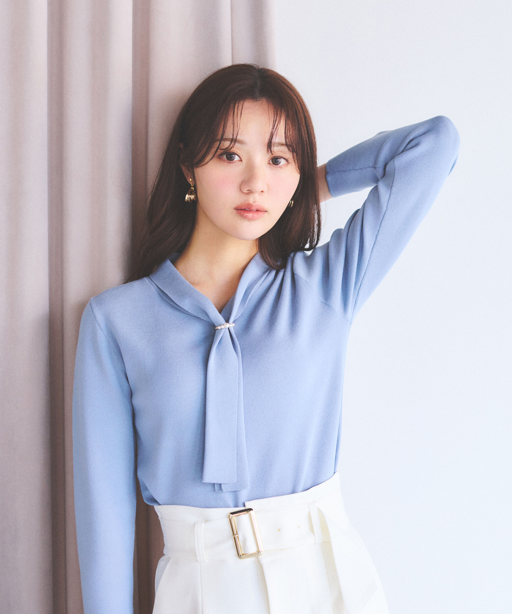 PROPORTION BODY DRESSING「パールリングボウタイニット　　26SS」|ニット・セーター|