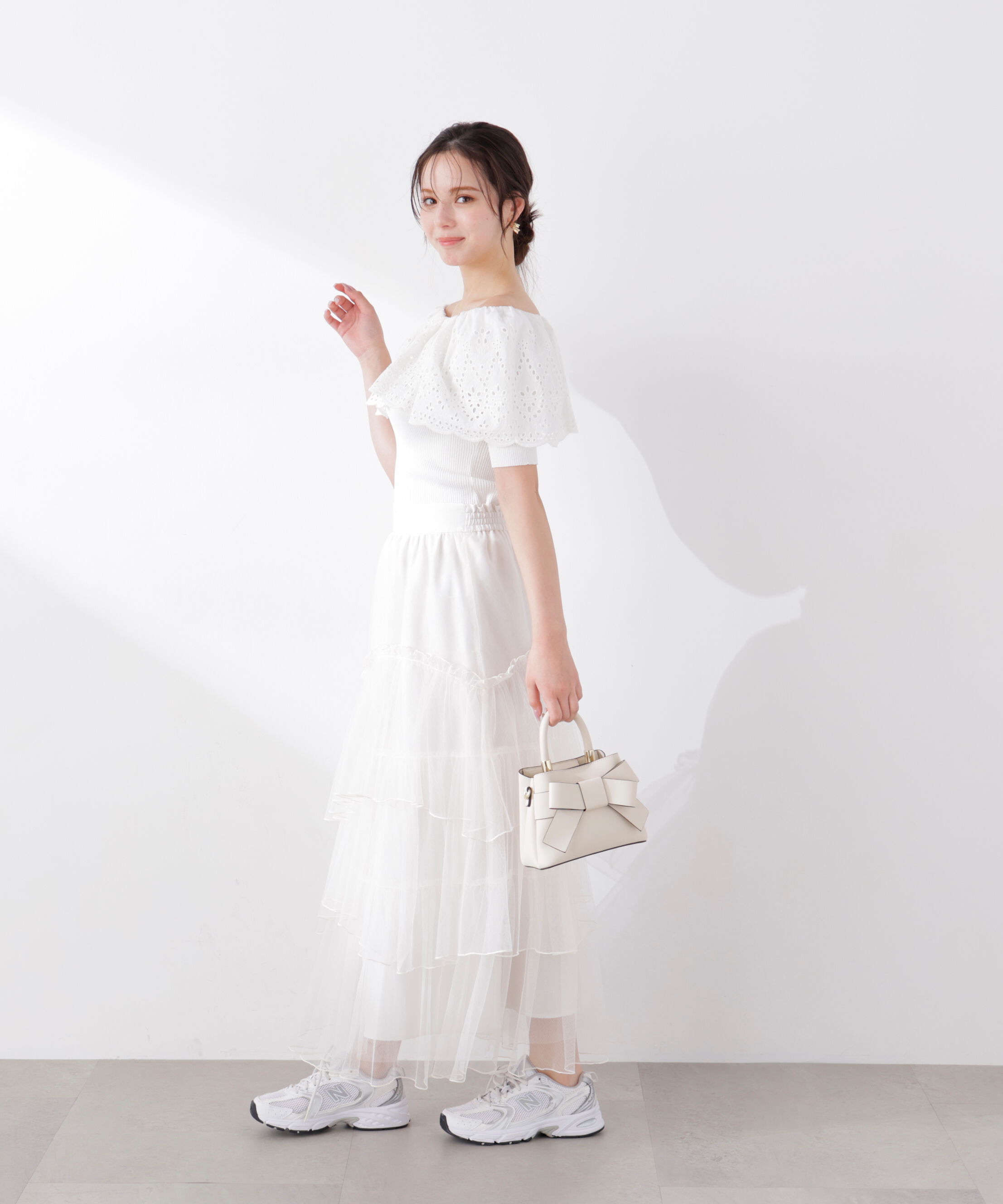 PROPORTION BODY DRESSING「スカラップレースオフショルニット　26SS」|ニット・セーター|