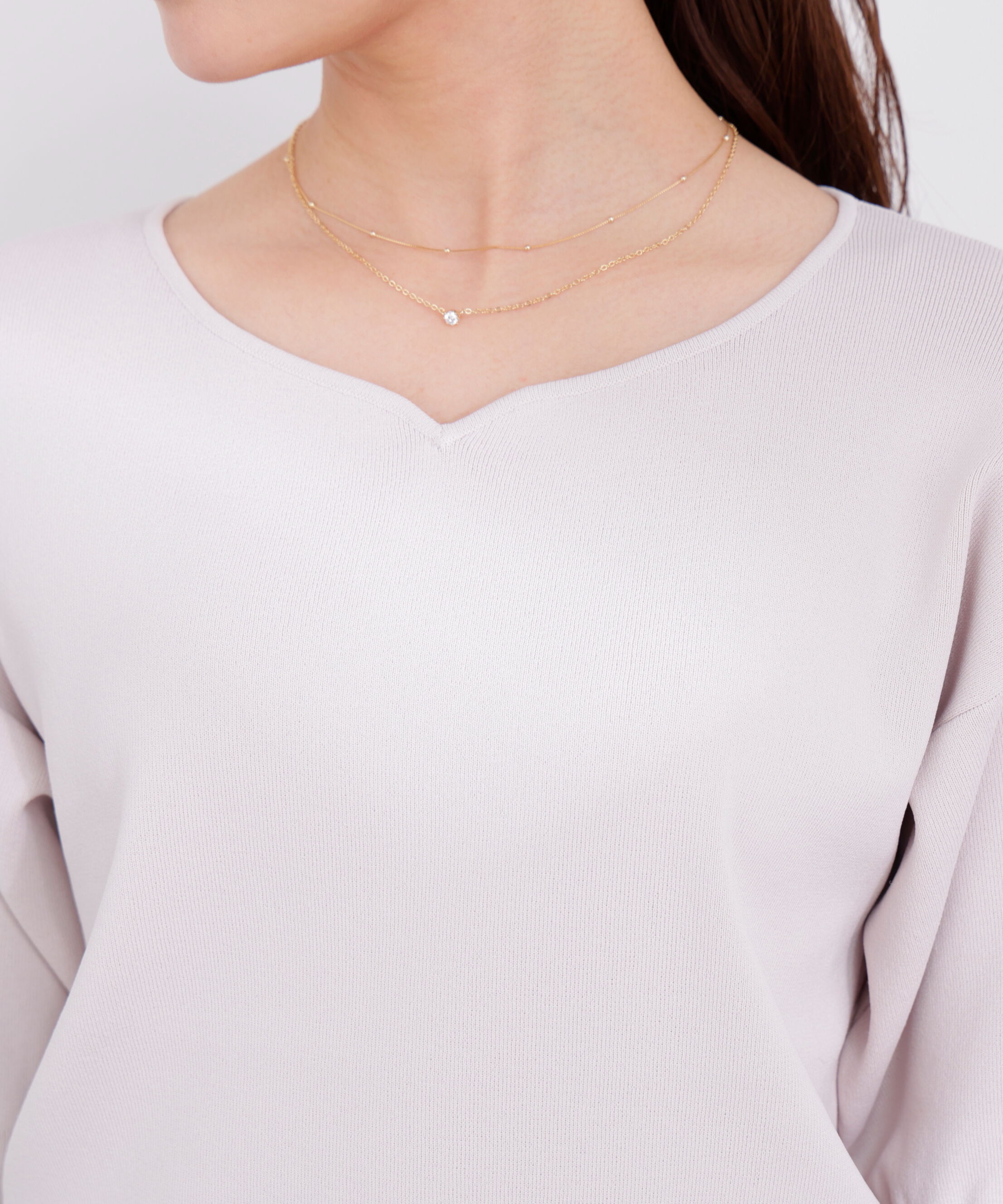 PROPORTION BODY DRESSING「5分袖ハートカットドルマンニット 26SS」|ニット・セーター|