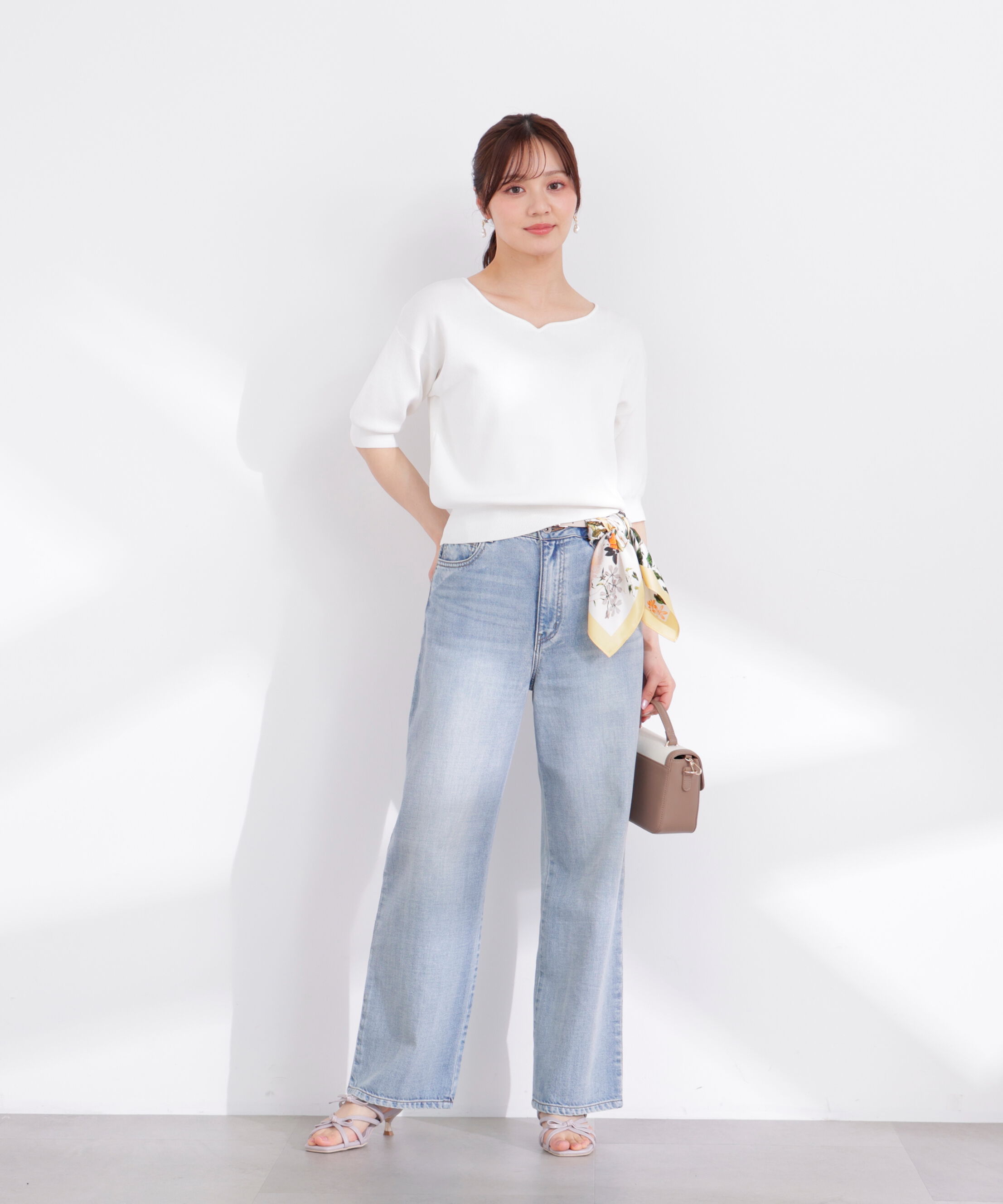 PROPORTION BODY DRESSING「5分袖ハートカットドルマンニット 26SS」|ニット・セーター|