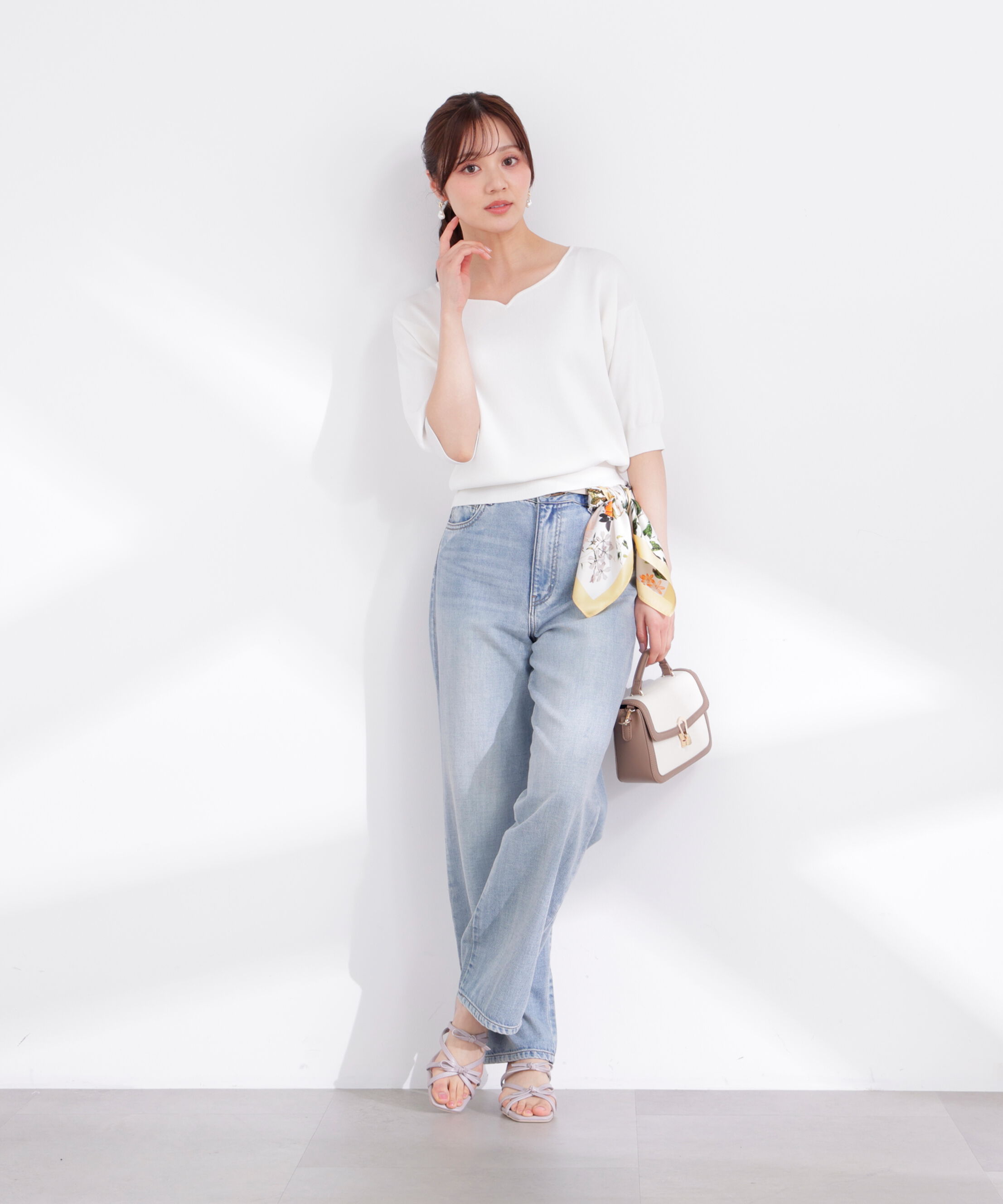 PROPORTION BODY DRESSING「5分袖ハートカットドルマンニット 26SS」|ニット・セーター|