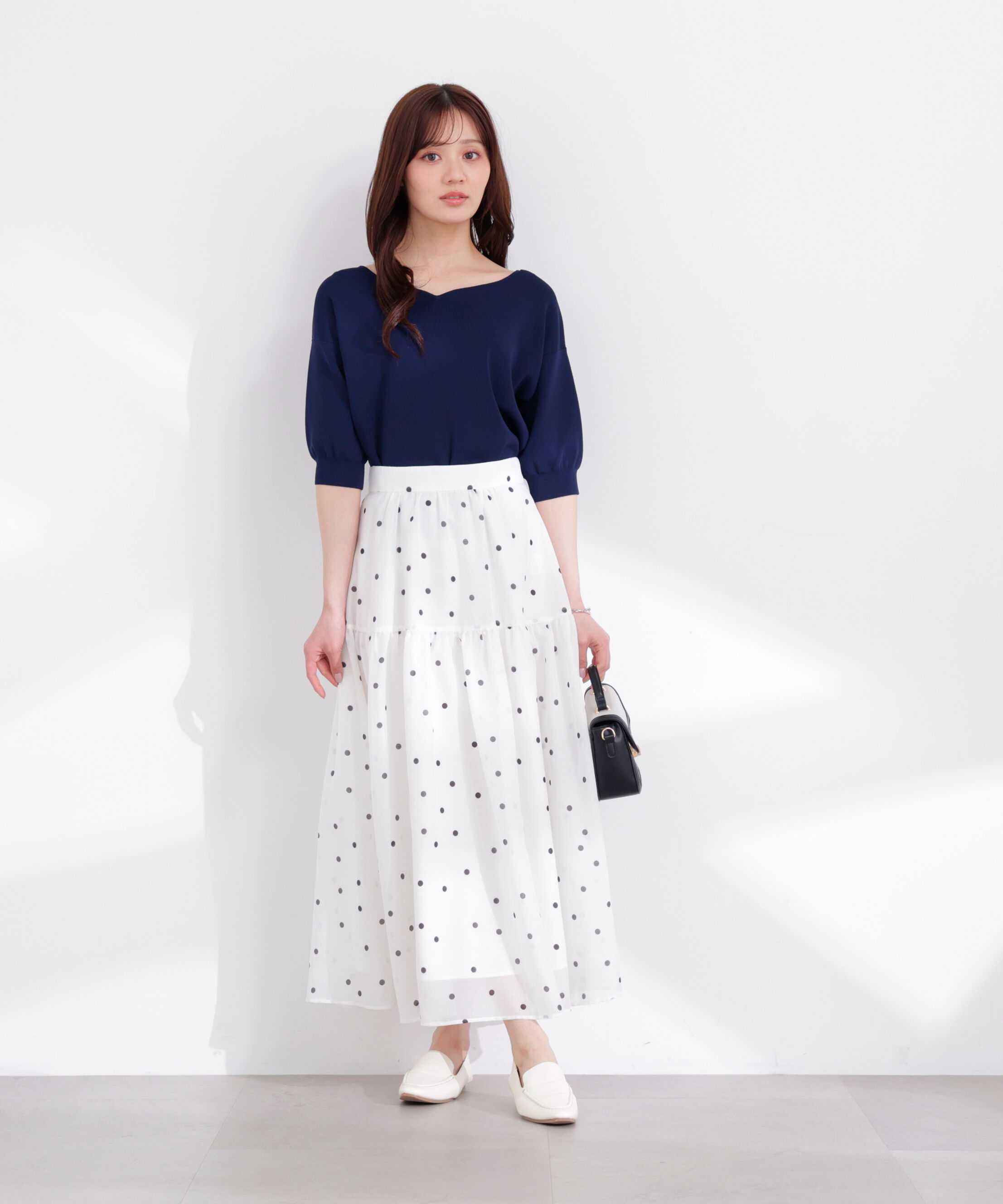 PROPORTION BODY DRESSING「5分袖ハートカットドルマンニット 26SS」|ニット・セーター|