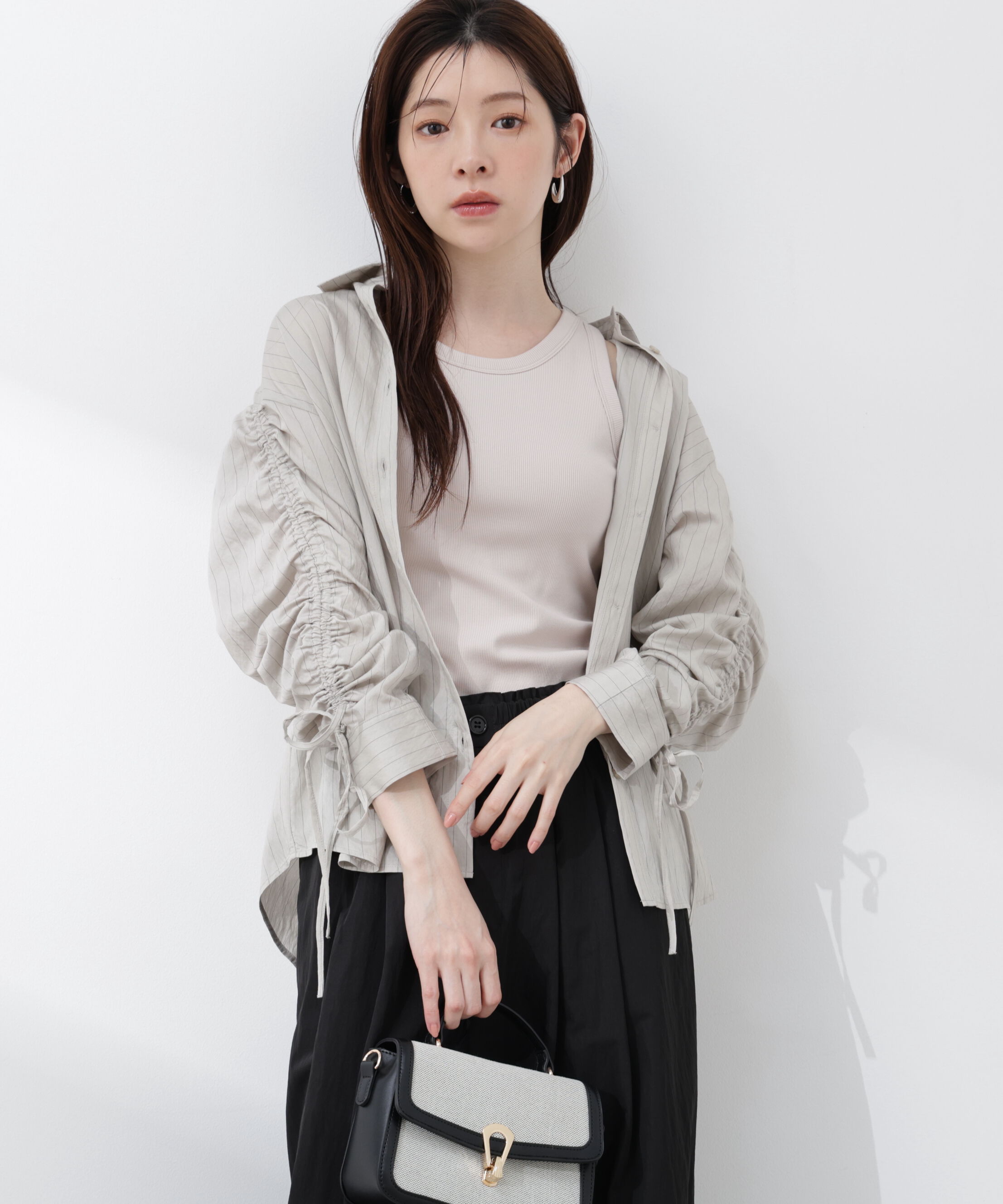 PROPORTION BODY DRESSING「〈a/mie〉ドロストスリーブシャツ 26SS」|シャツ・ブラウス|