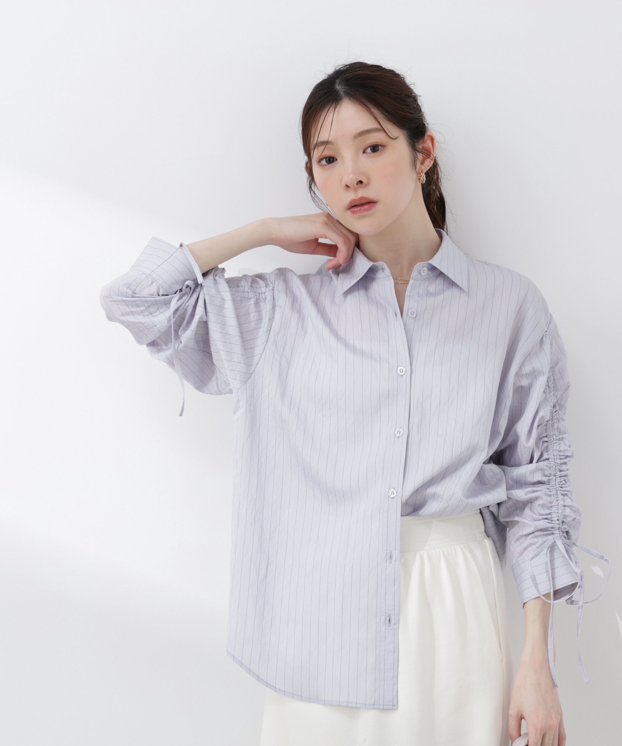 PROPORTION BODY DRESSING「〈a/mie〉ドロストスリーブシャツ 26SS」|シャツ・ブラウス|