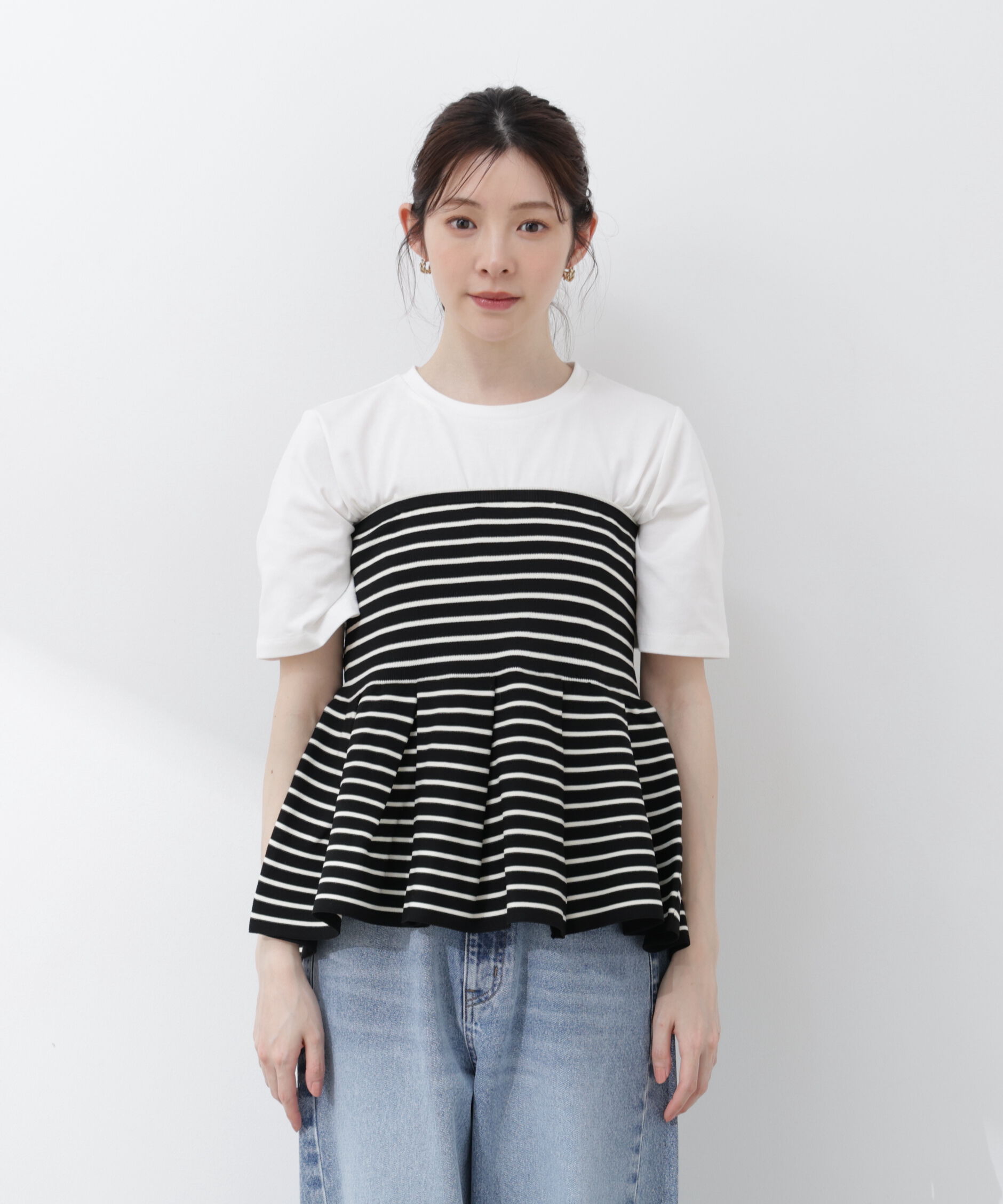 PROPORTION BODY DRESSING「〈a/mie〉ペプラムニットビスチェ 26SS」|カーディガン|