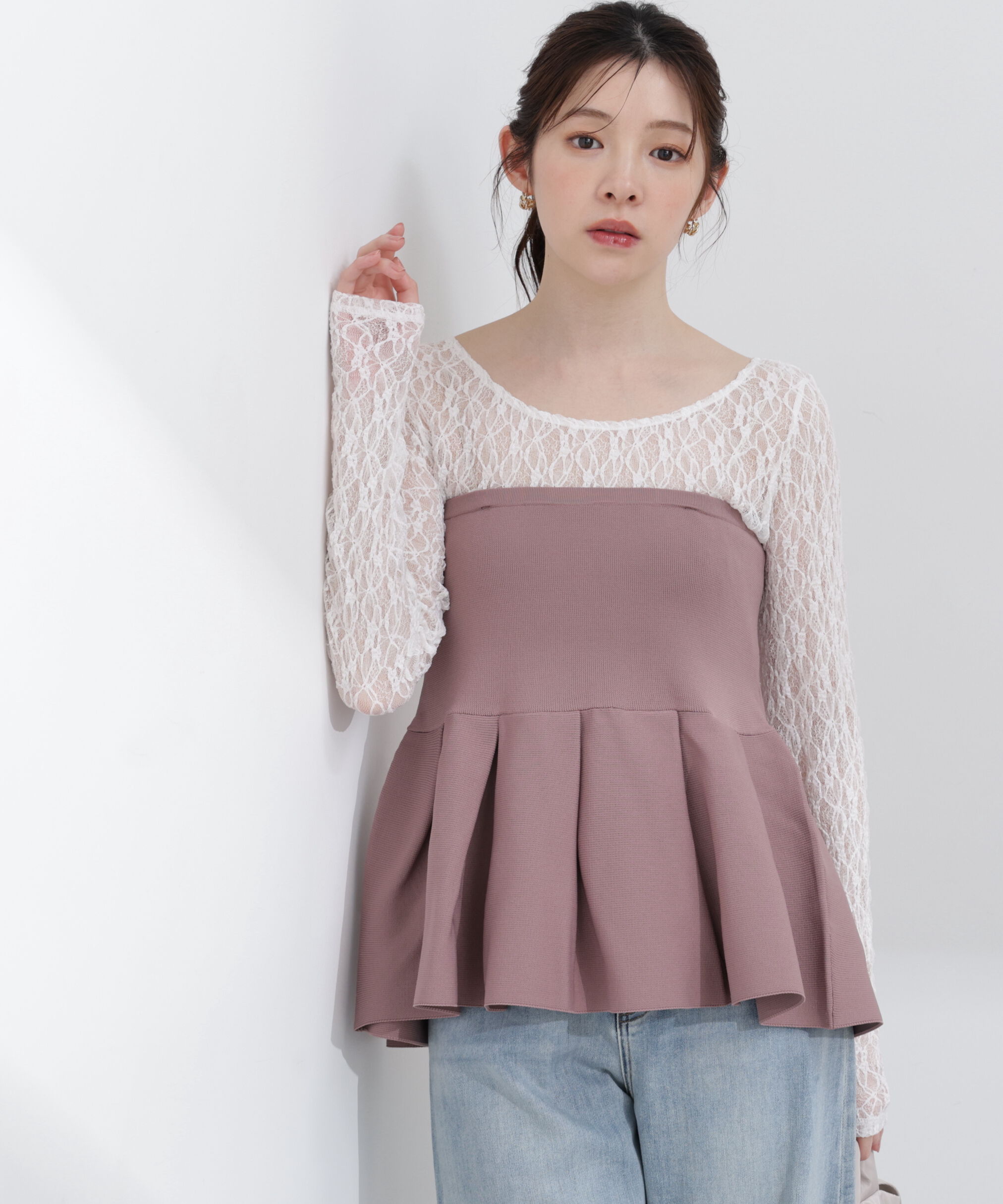 PROPORTION BODY DRESSING「〈a/mie〉ペプラムニットビスチェ 26SS」|カーディガン|